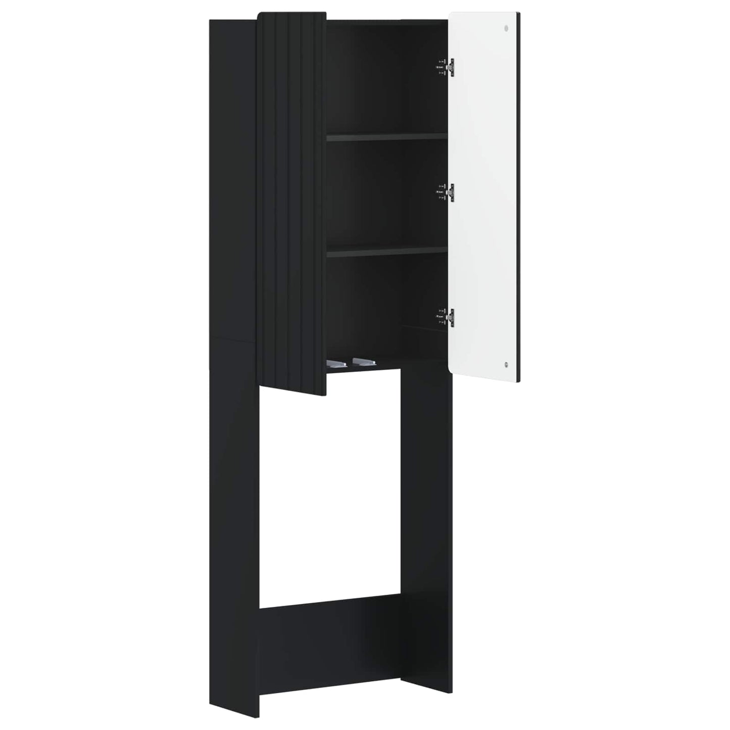 WC Szekrény ZWOLLE Fekete 66 x 25,5 x 190 cm Szerelt Fa