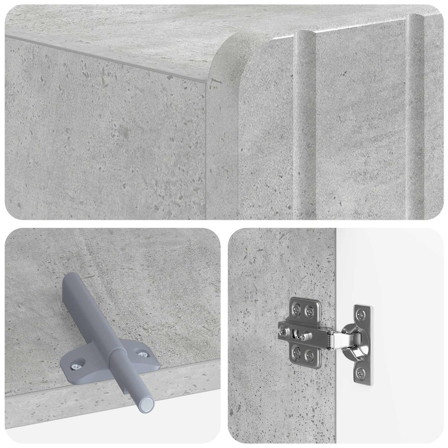 WC Szekrény ZWOLLE Betonszürke 66 x 25,5 x 190 cm Szerelt Fa
