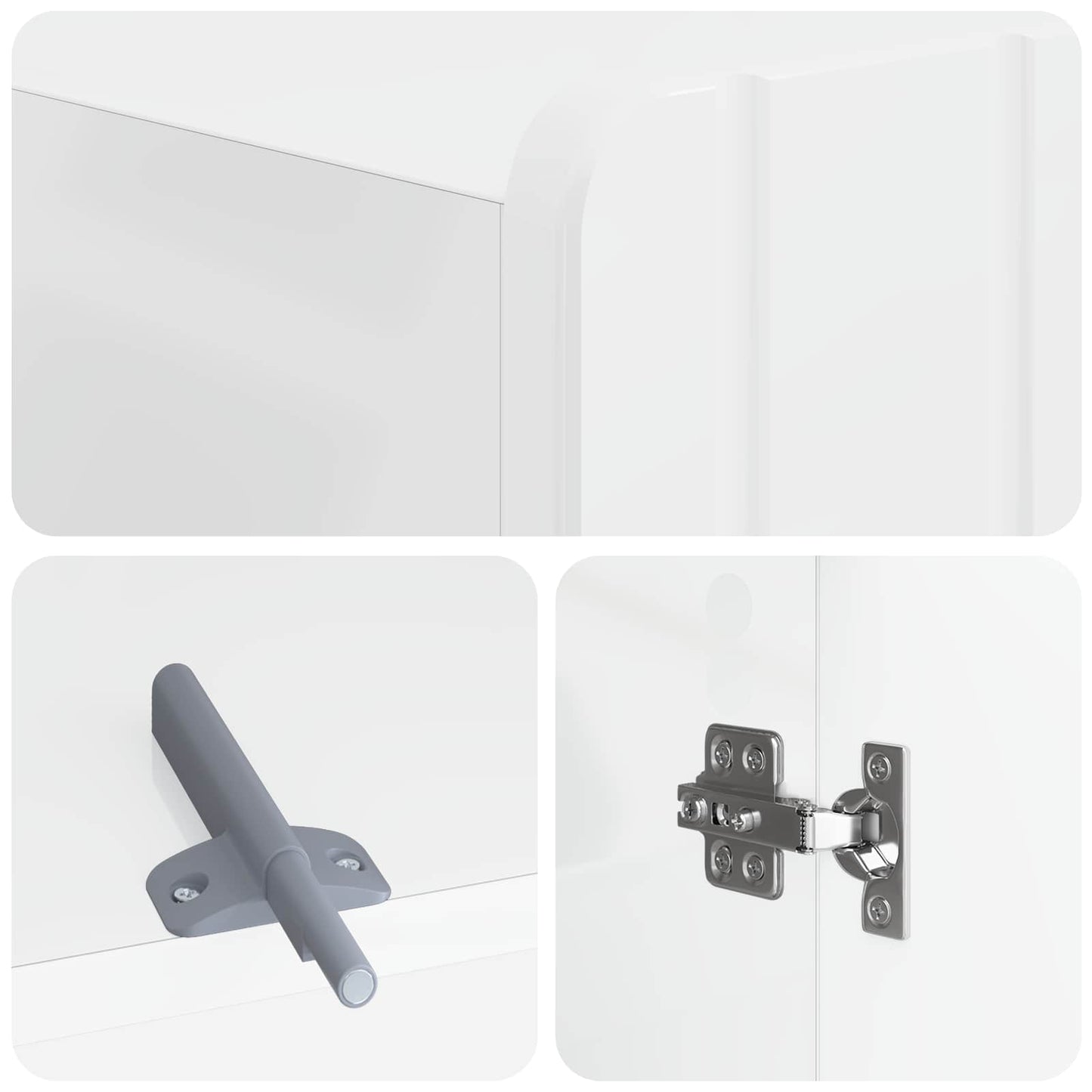WC Szekrény ZWOLLE Magasfényű Fehér 66 x 25,5 x 190 cm