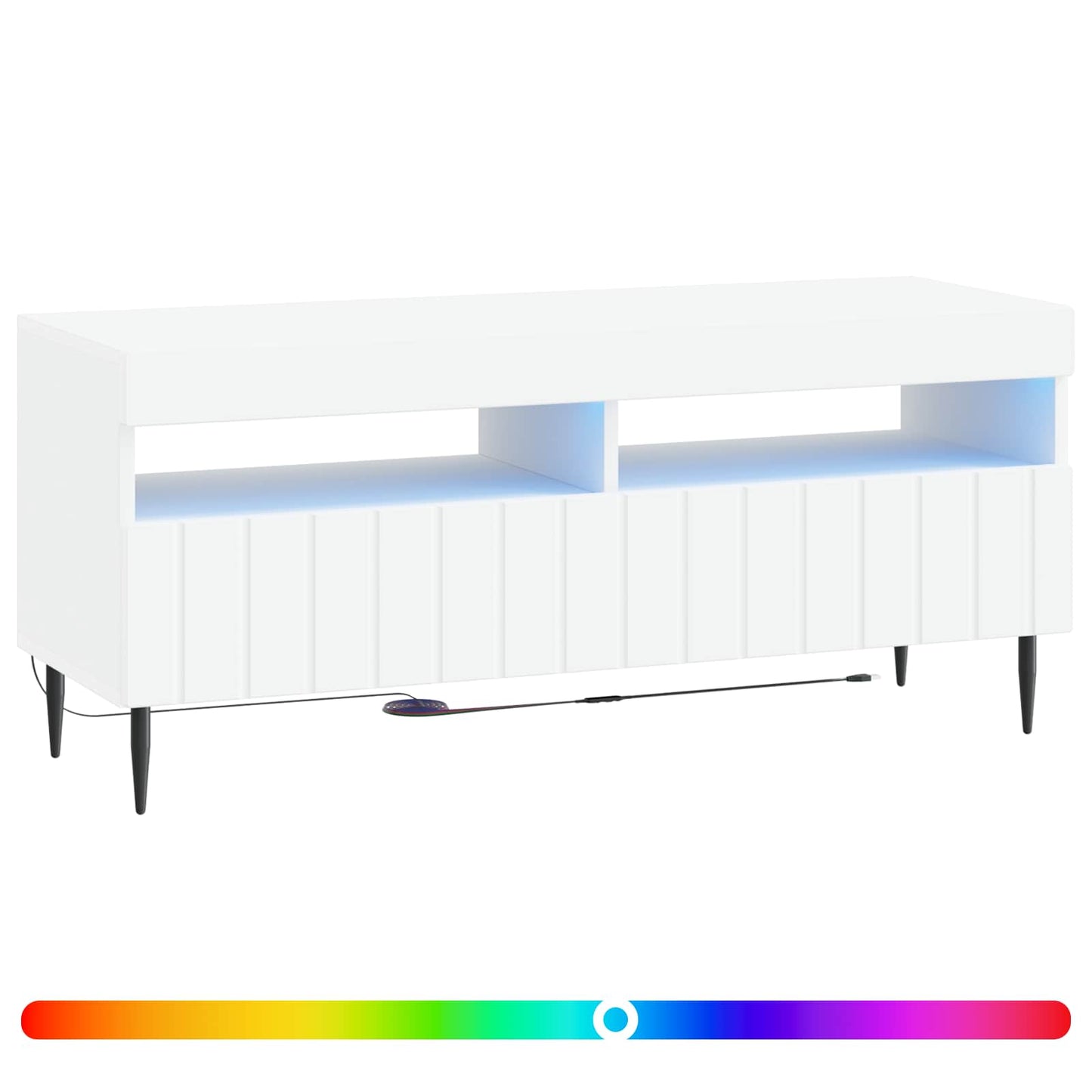LED TV szekrény Fehér Szerelt Fa