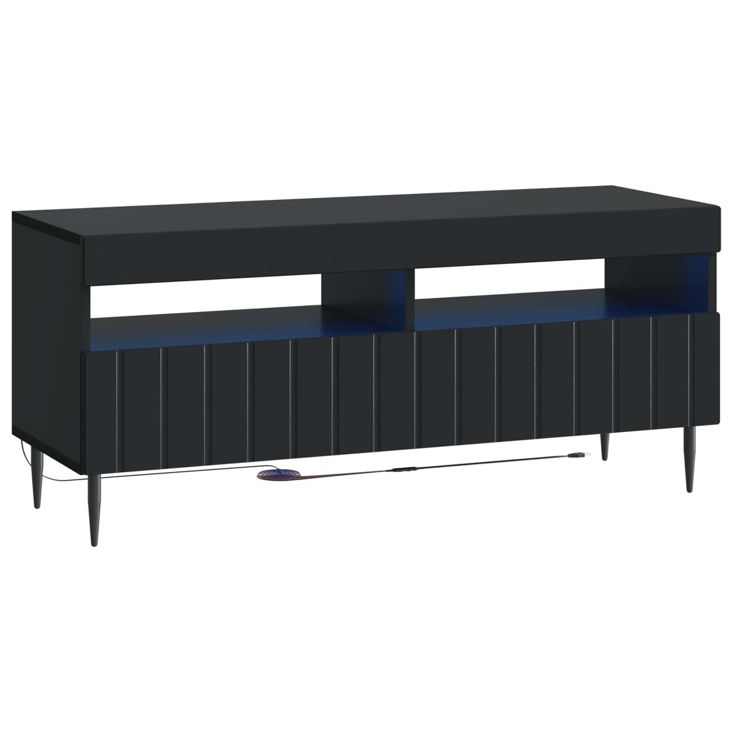 LED TV szekrény Fekete Szerelt Fa