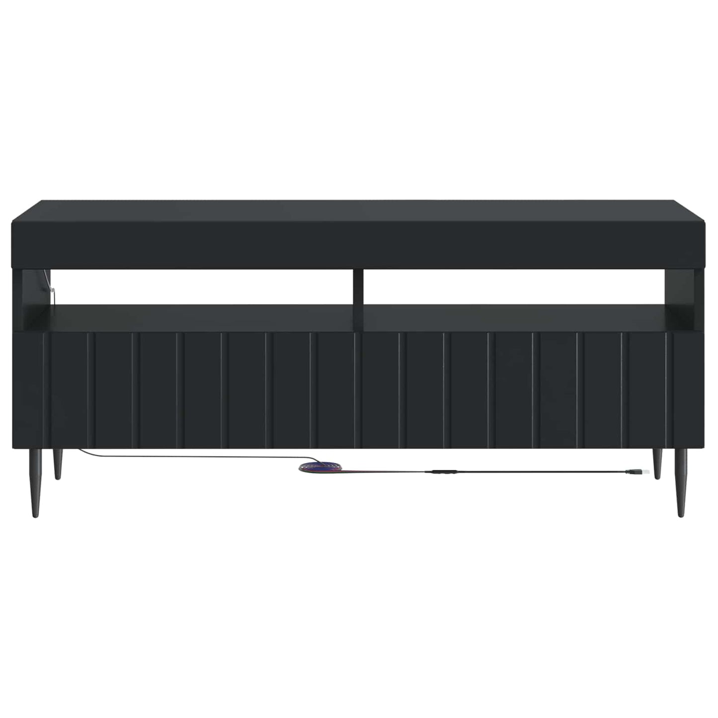 LED TV szekrény Fekete Szerelt Fa