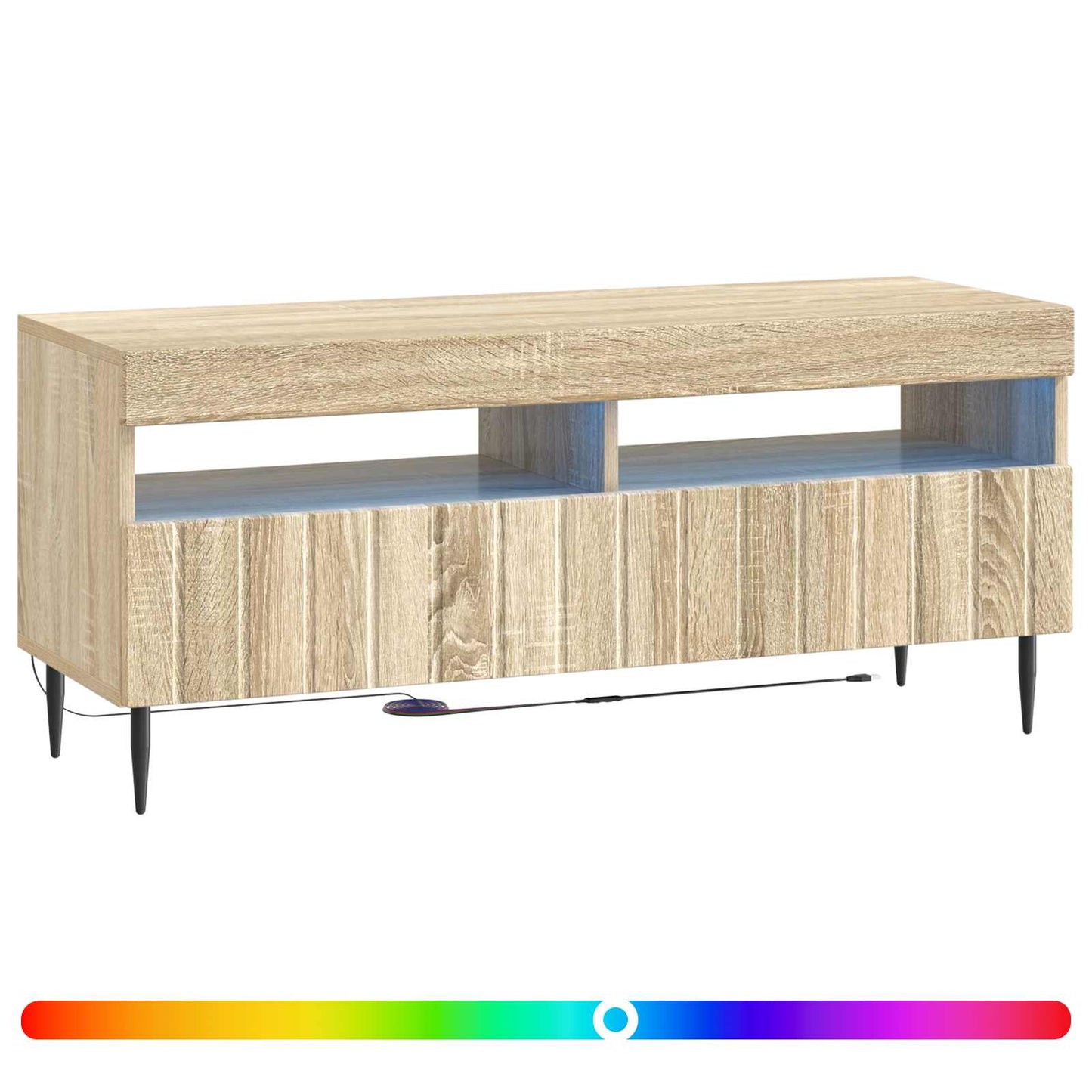 LED TV szekrény Sonoma Tölgy Szerelt Fa