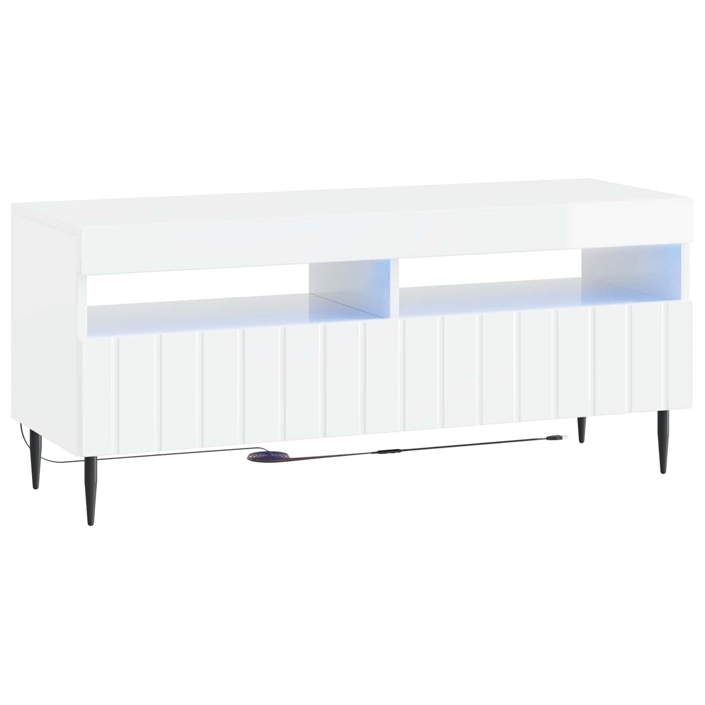 LED TV szekrény Magasfényű Fehér Szerelt Fa