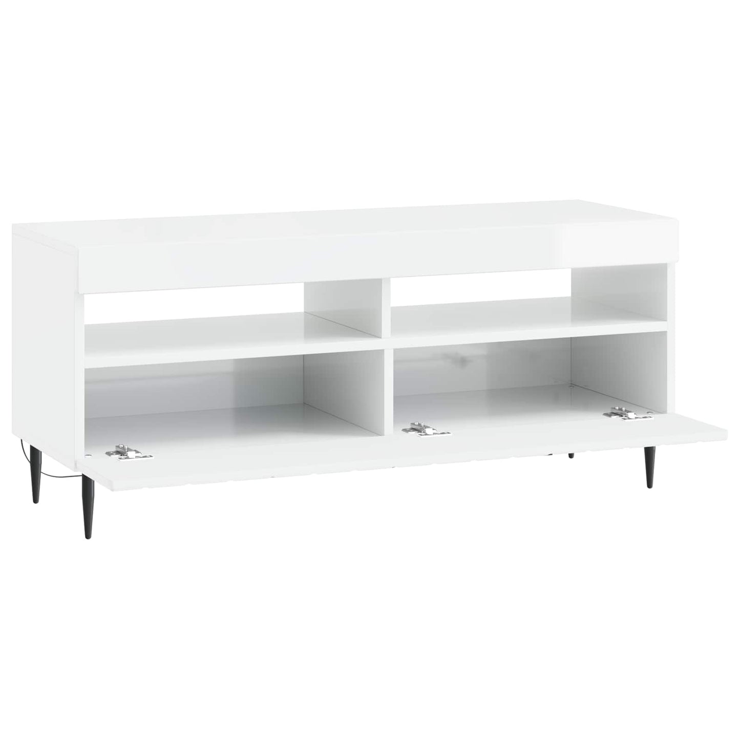 LED TV szekrény Magasfényű Fehér Szerelt Fa