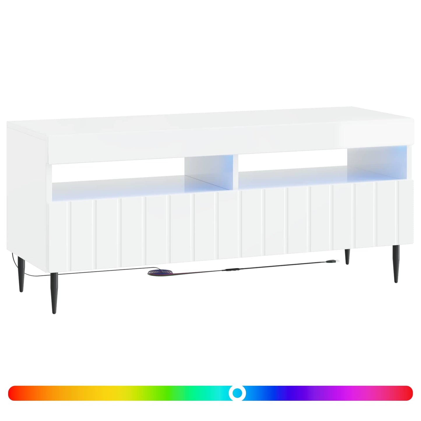 LED TV szekrény Magasfényű Fehér Szerelt Fa