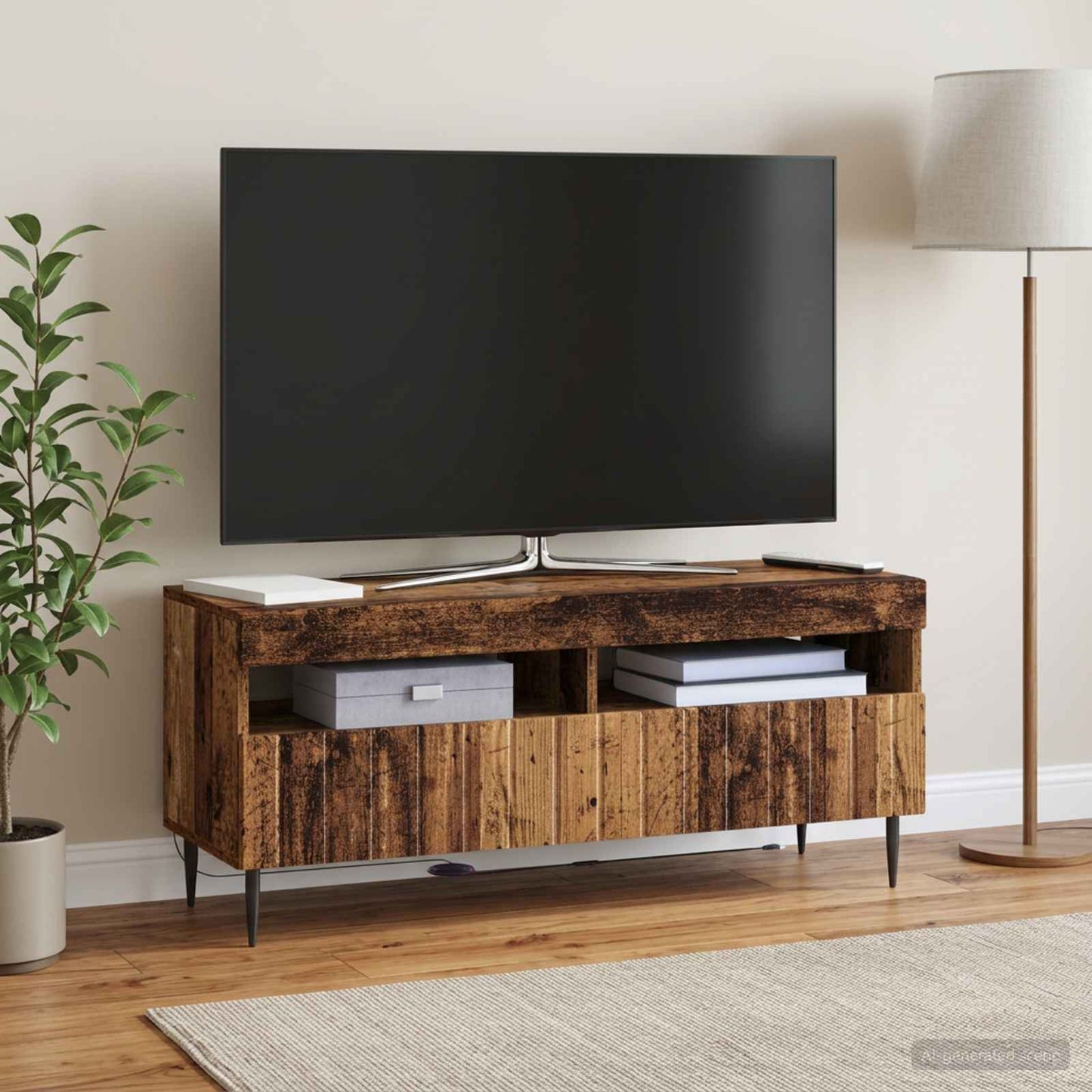 LED TV szekrény Antik Fa Szerelt Fa