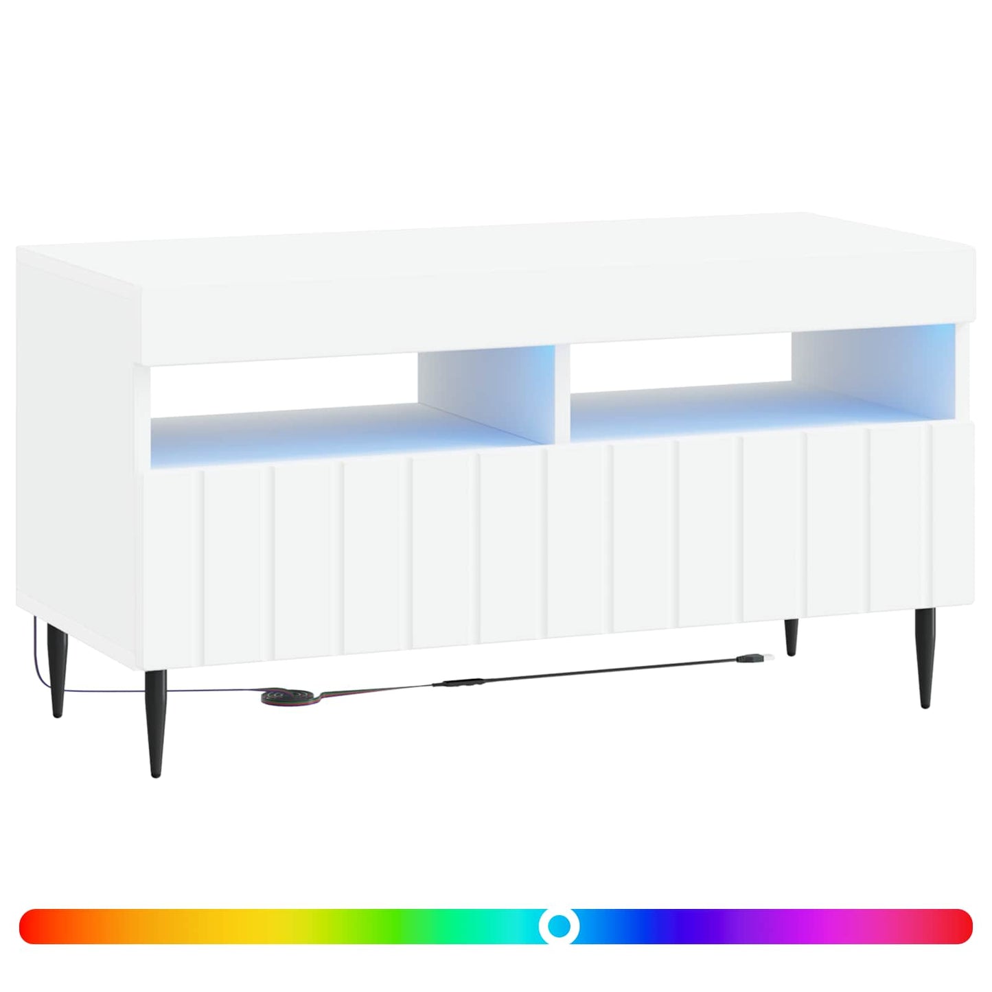 LED TV szekrény Fehér Szerelt Fa