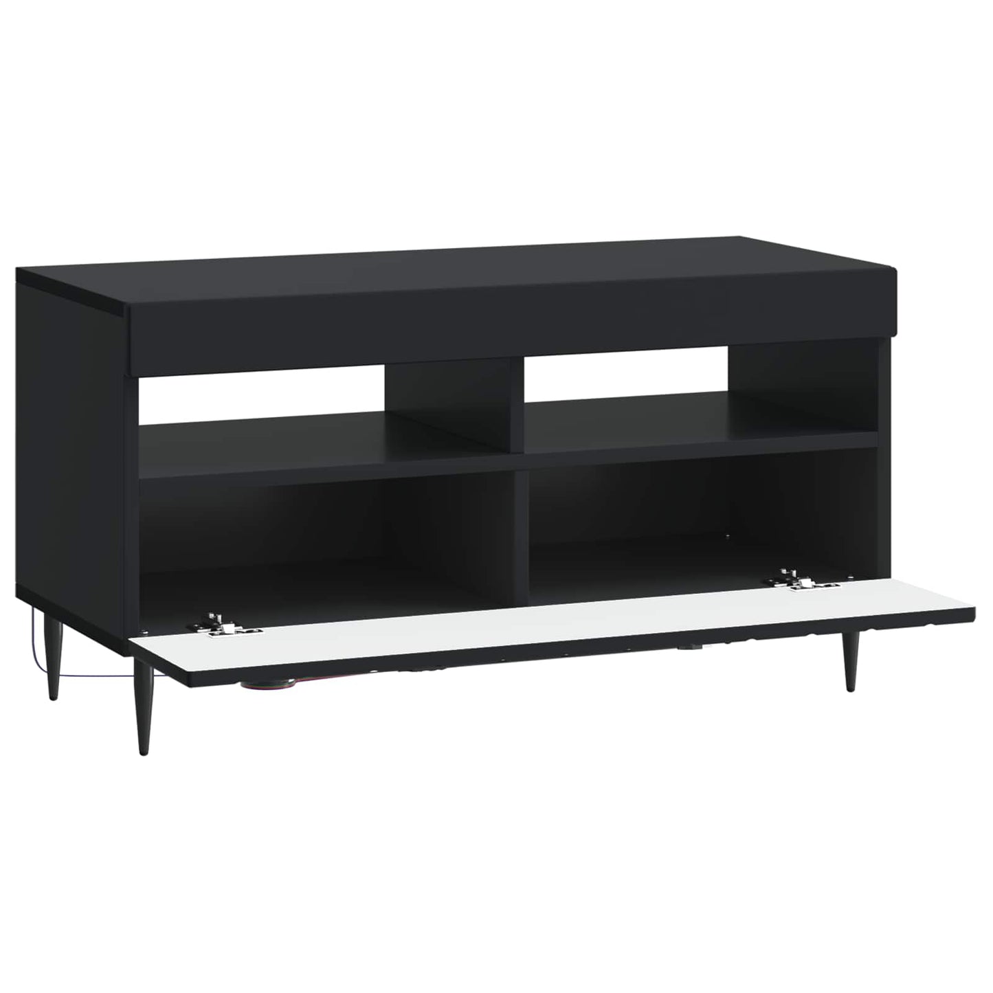 LED TV szekrény Fekete Szerelt Fa