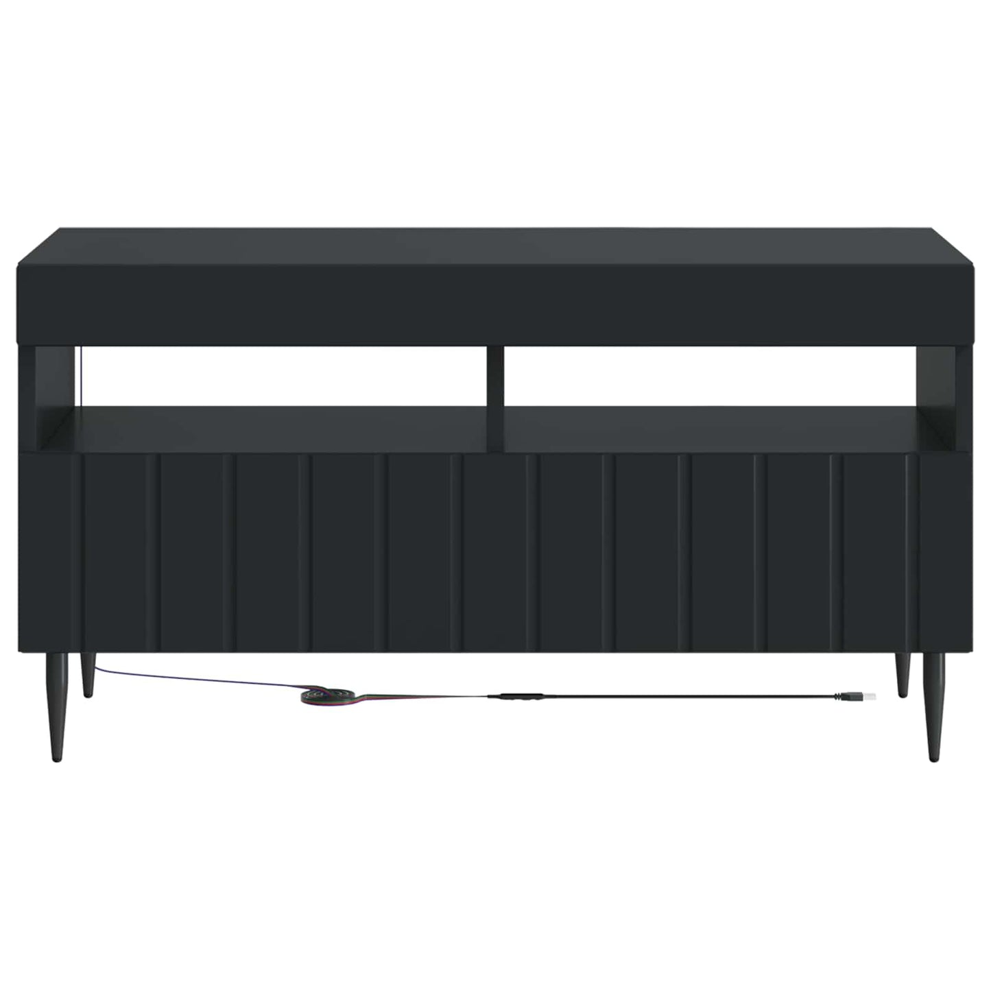LED TV szekrény Fekete Szerelt Fa