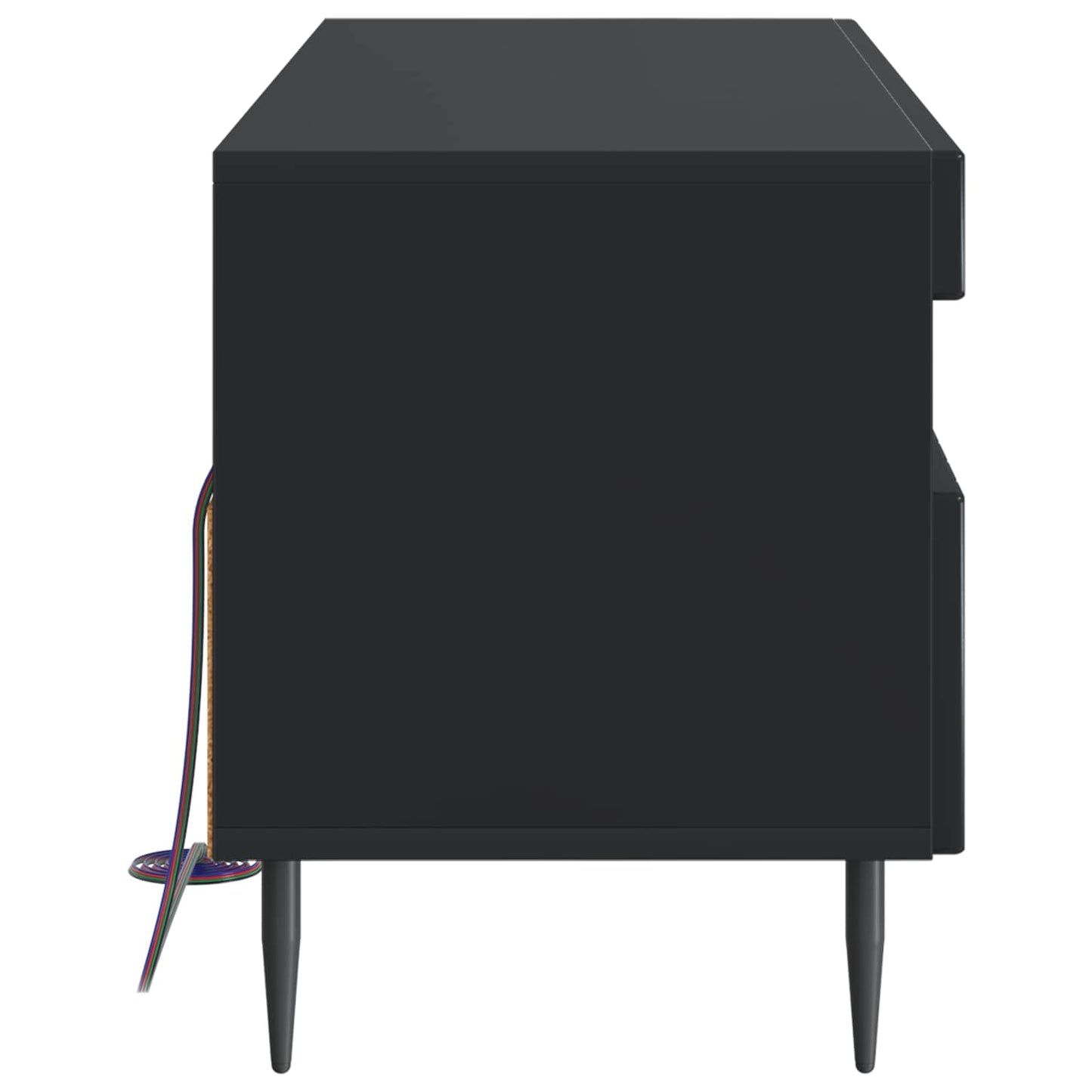 LED TV szekrény Fekete Szerelt Fa