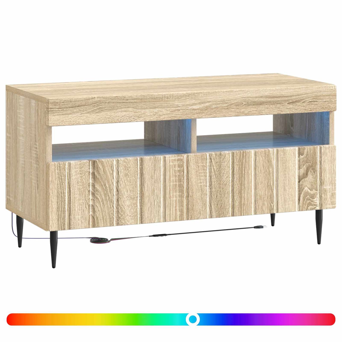 LED TV szekrény Sonoma Tölgy Szerelt Fa