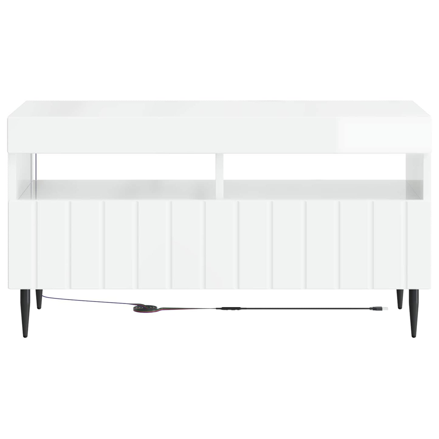 LED TV szekrény Magasfényű Fehér Szerelt Fa