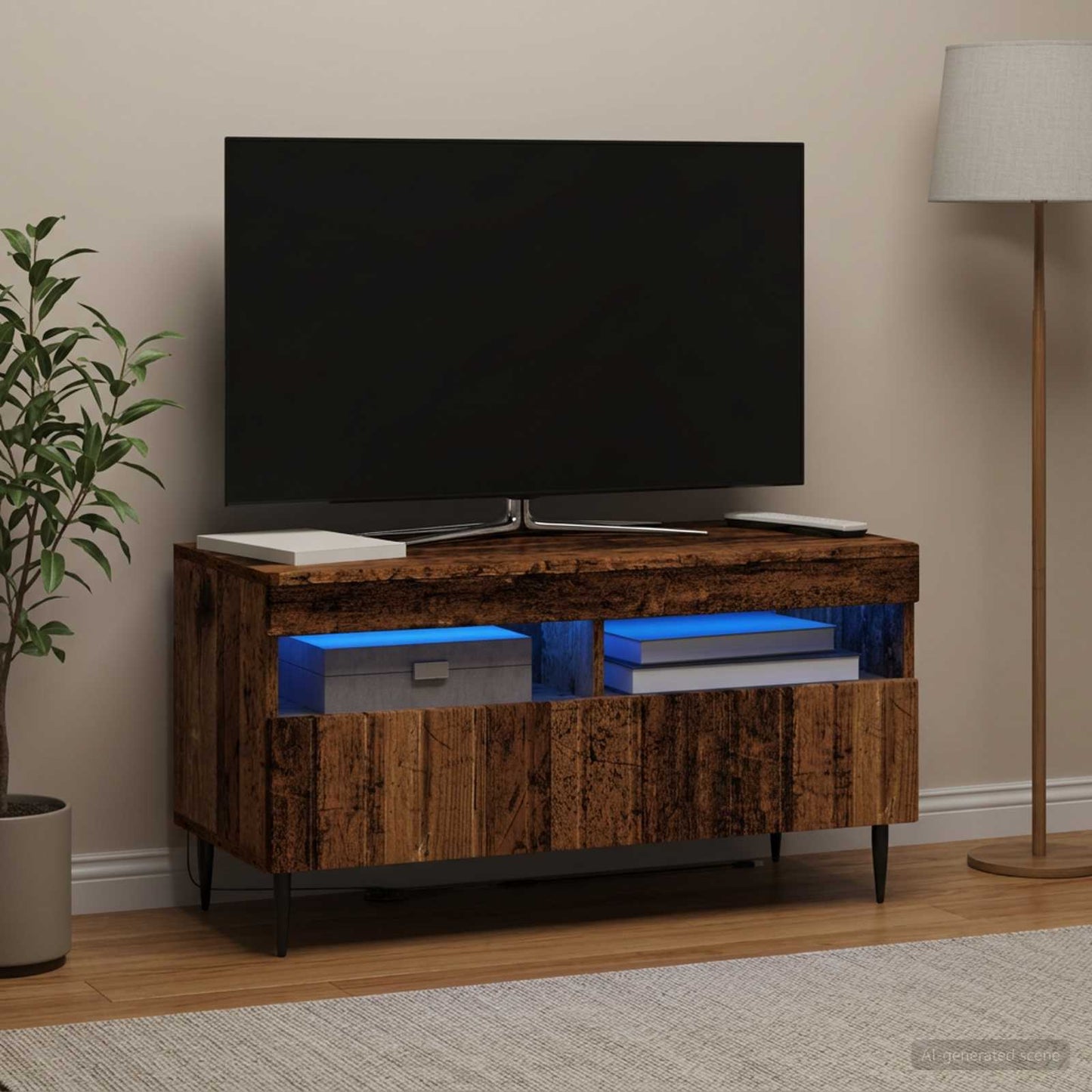 LED TV szekrény Antik Fa Szerelt Fa