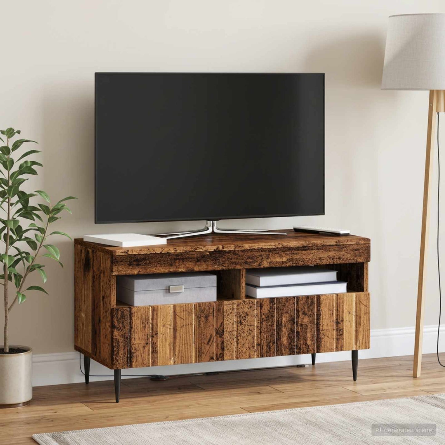 LED TV szekrény Antik Fa Szerelt Fa