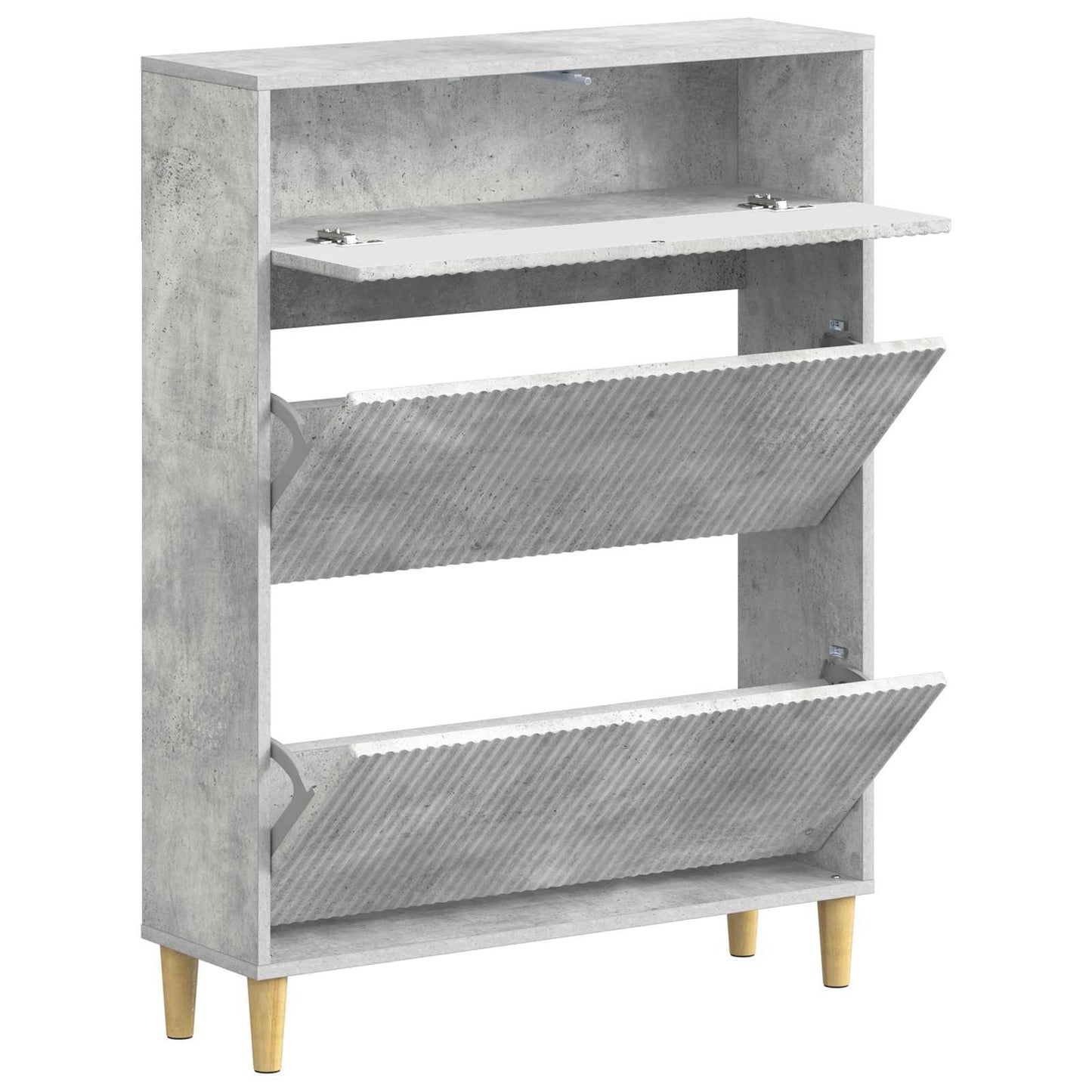 Cipőszekrény ARNHEM 78 x 24 x 103 cm Szerelt Fa Betonszürke