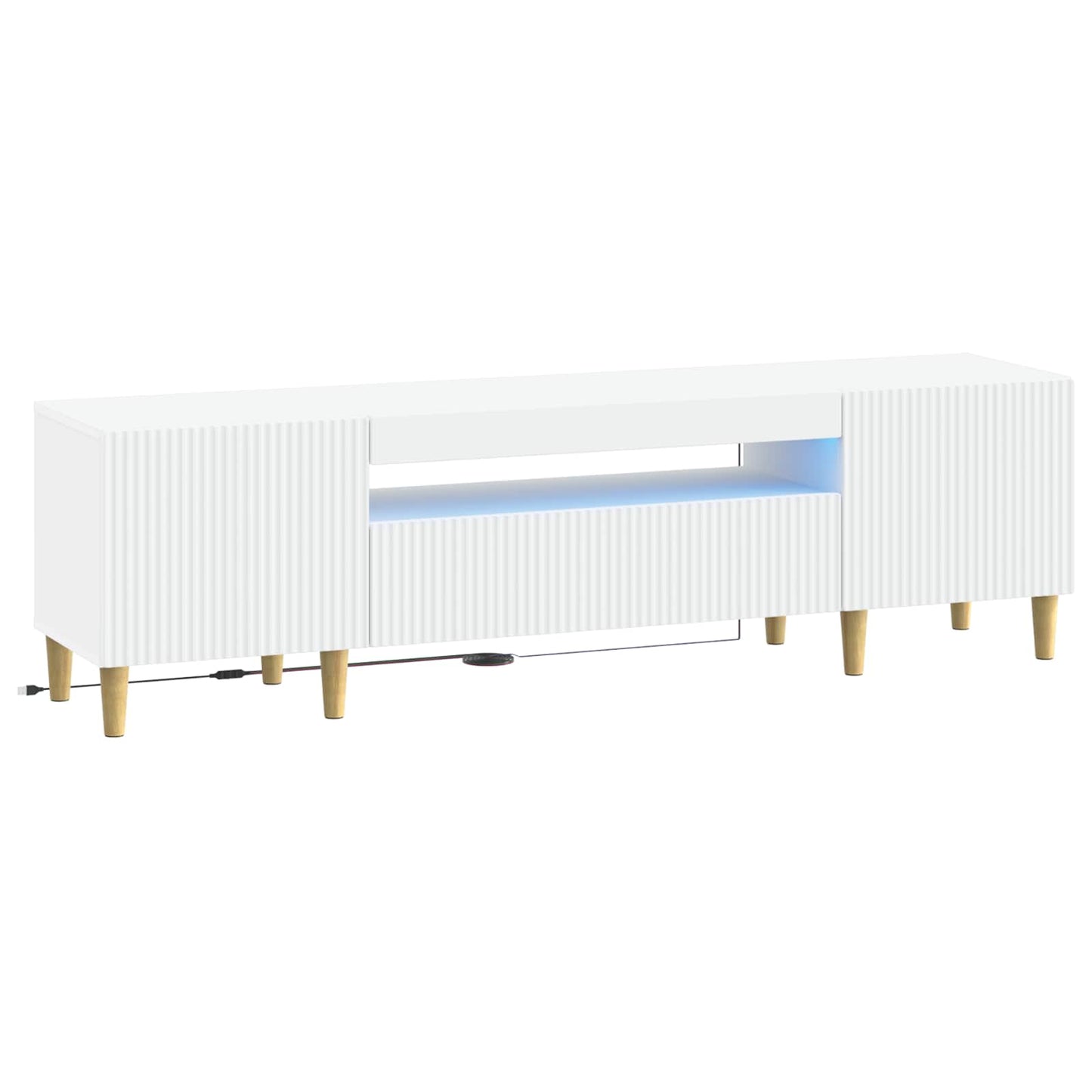 LED TV szekrény Fehér Szerelt Fa