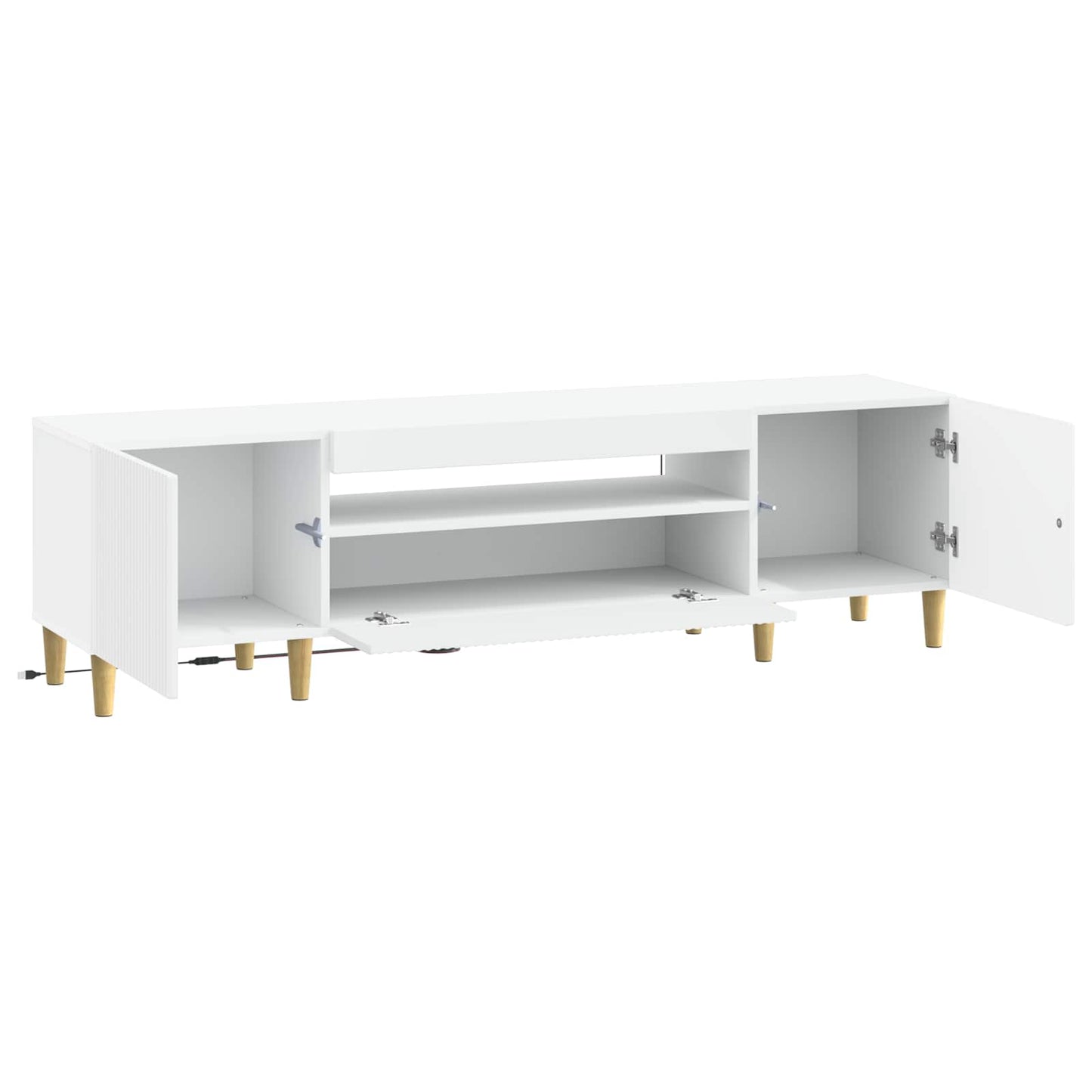 LED TV szekrény Fehér Szerelt Fa