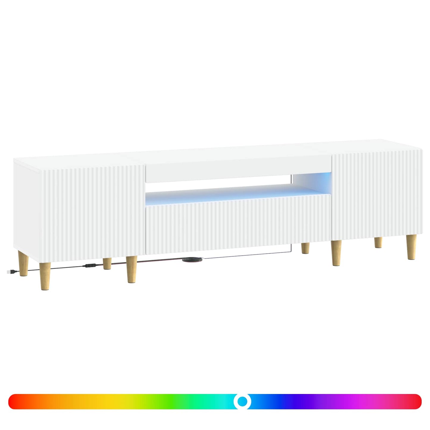 LED TV szekrény Fehér Szerelt Fa
