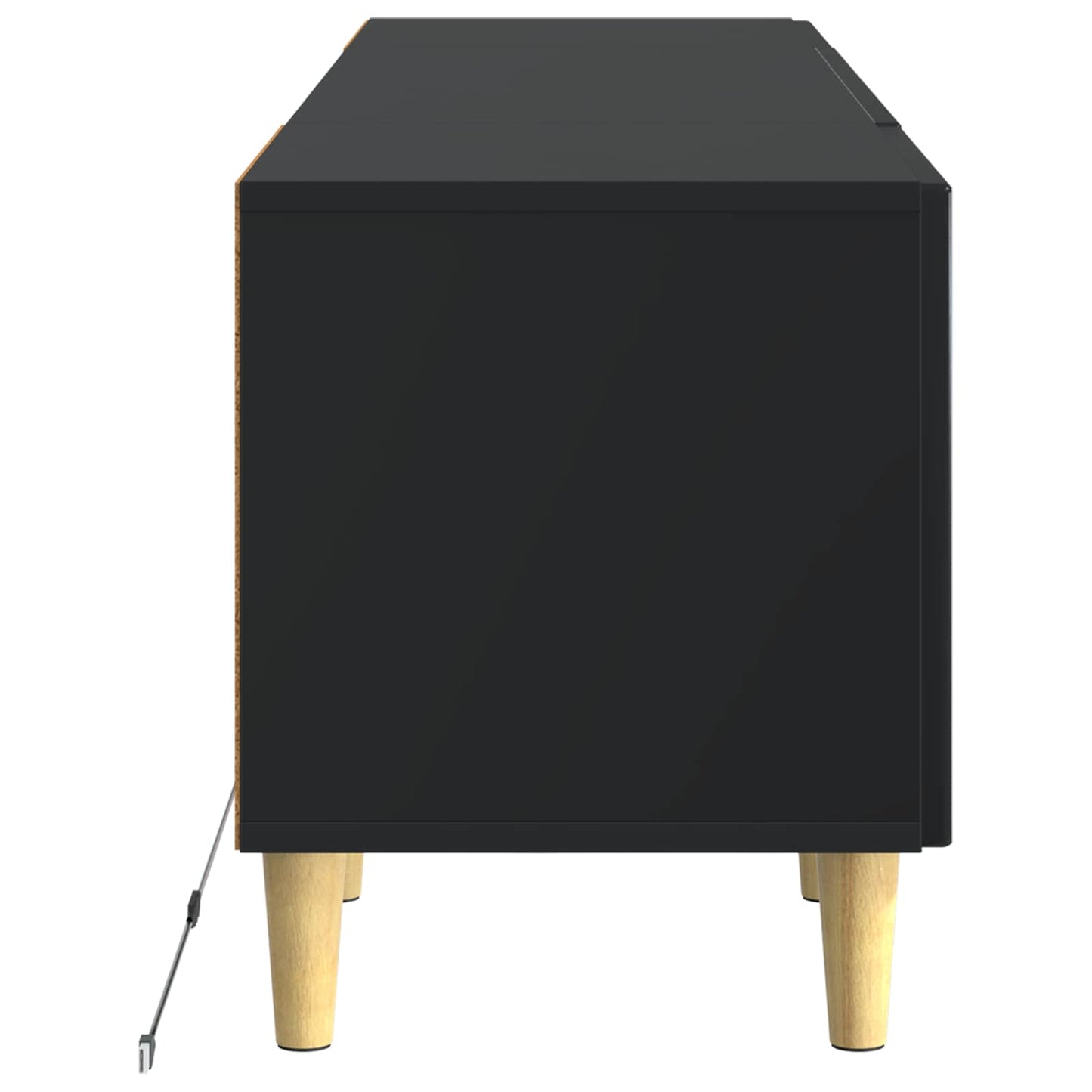 LED TV szekrény Fekete Szerelt Fa