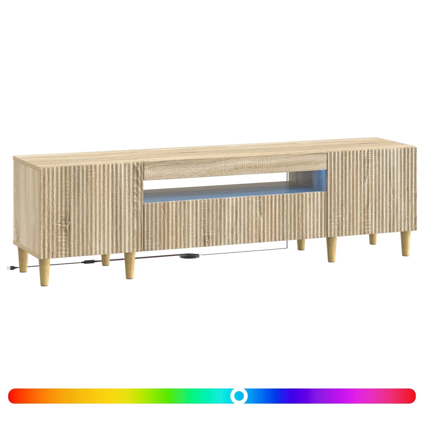 LED TV szekrény Sonoma Tölgy Szerelt Fa