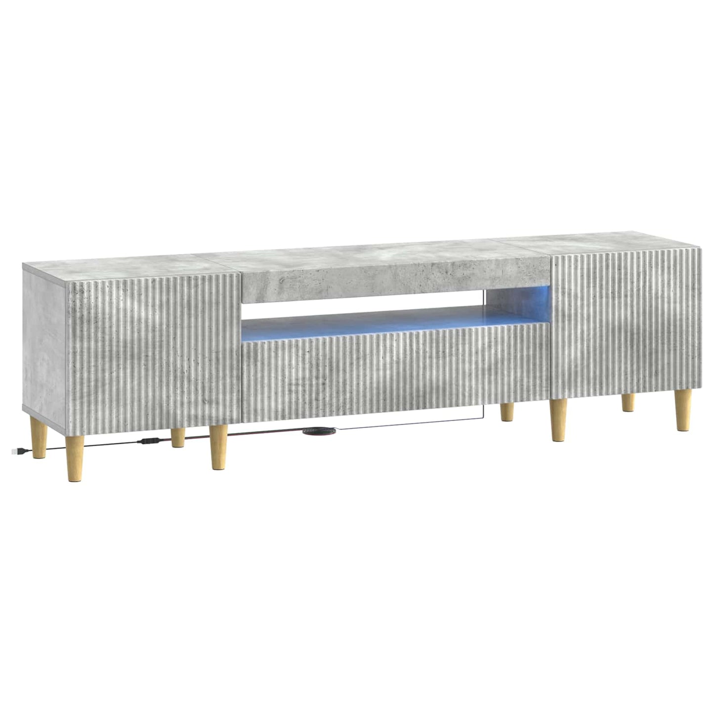 LED TV szekrény Betonszürke Szerelt Fa