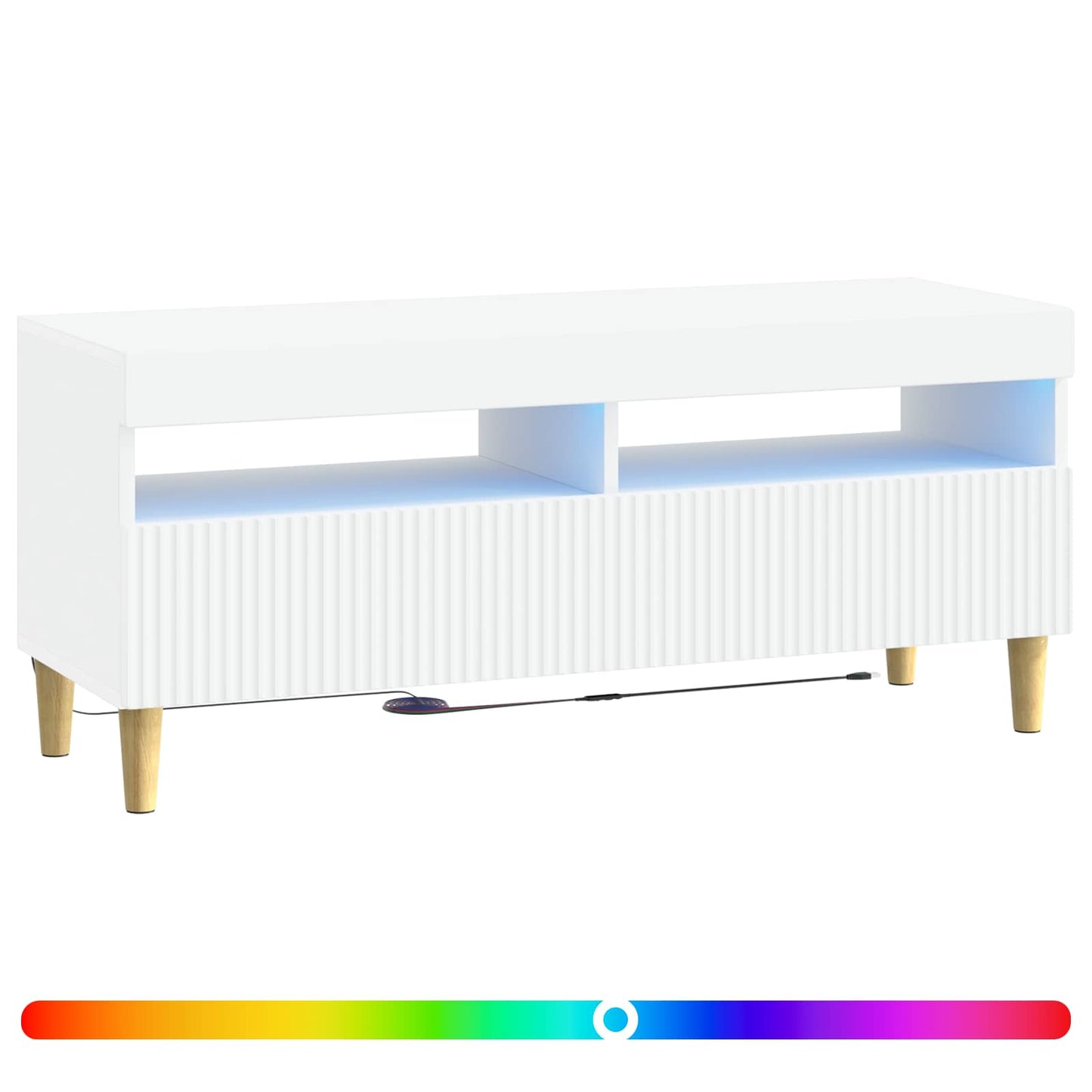 LED TV szekrény Fehér Szerelt Fa