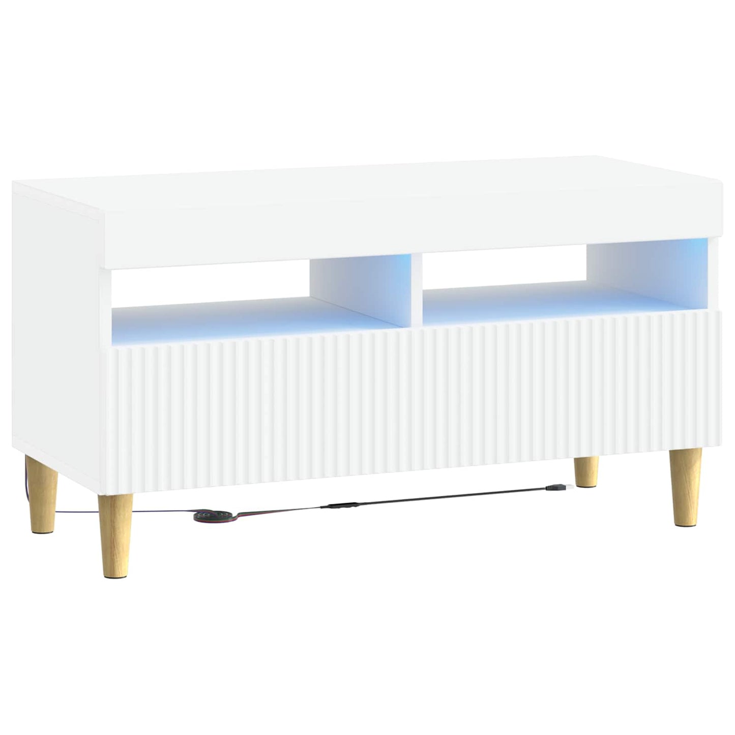 LED TV szekrény Fehér Szerelt Fa