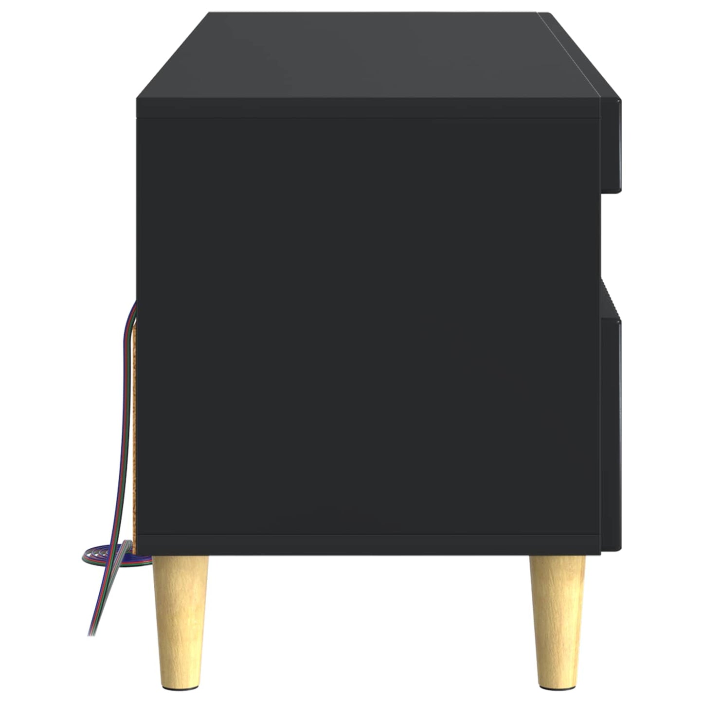 LED TV szekrény Fekete Szerelt Fa