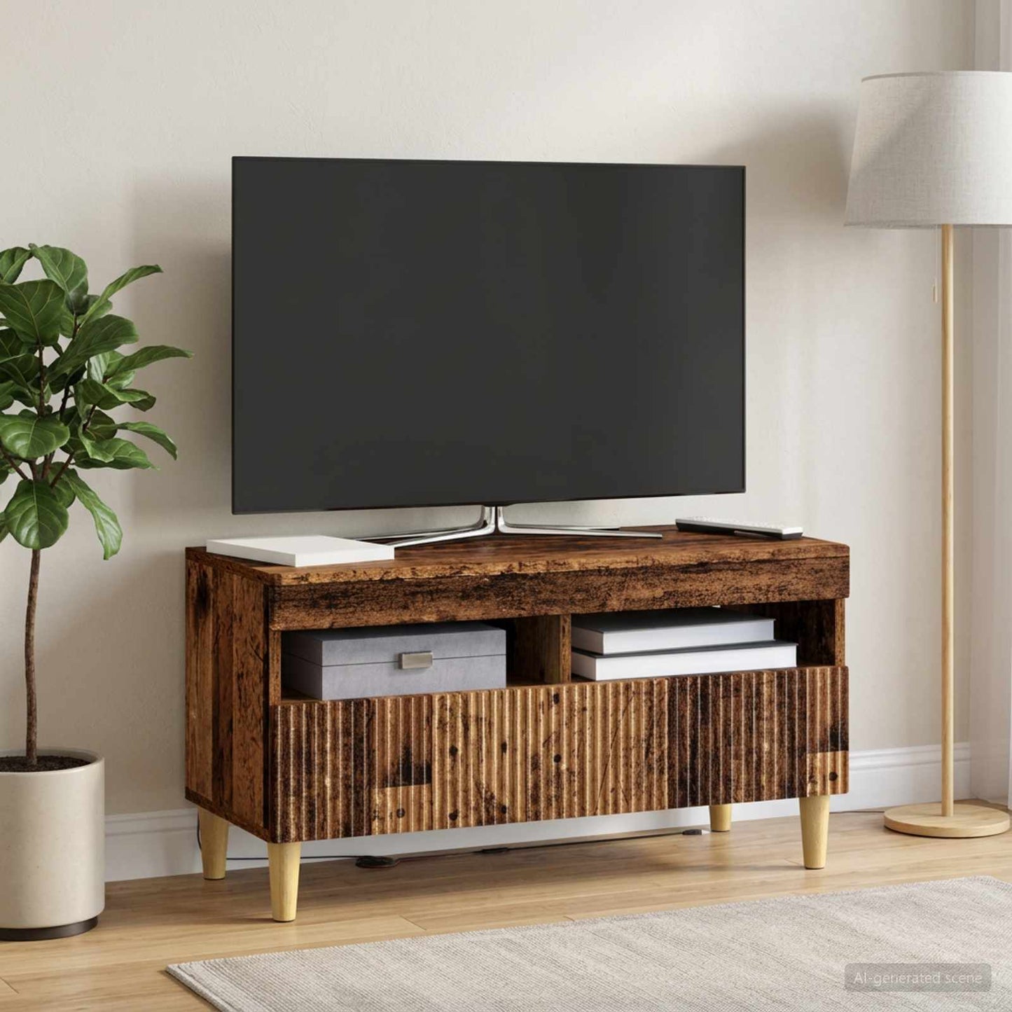 LED TV szekrény Antik Fa Szerelt Fa