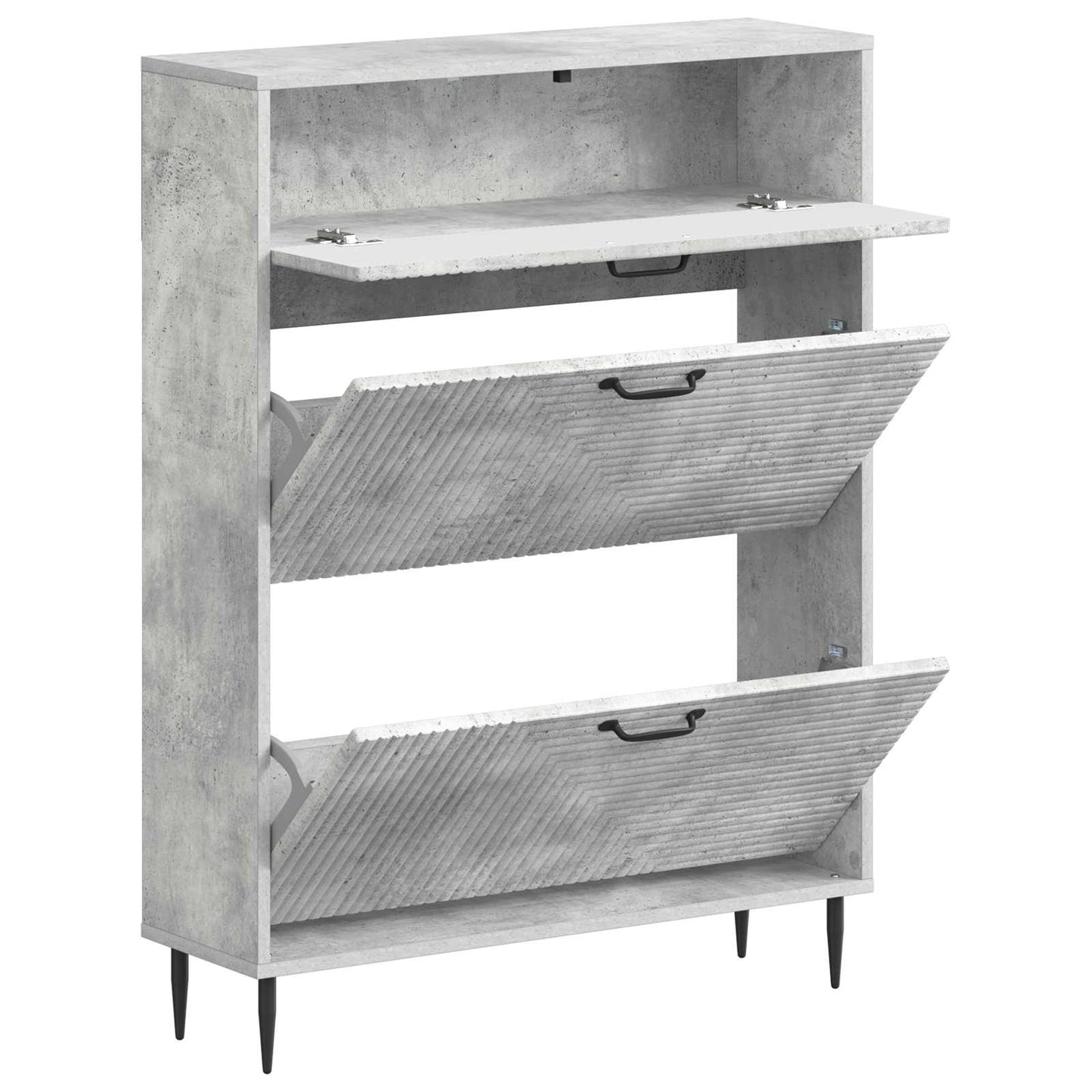Cipőszekrény HAARLEM 78 x 24 x 103 cm Szerelt Fa Betonszürke
