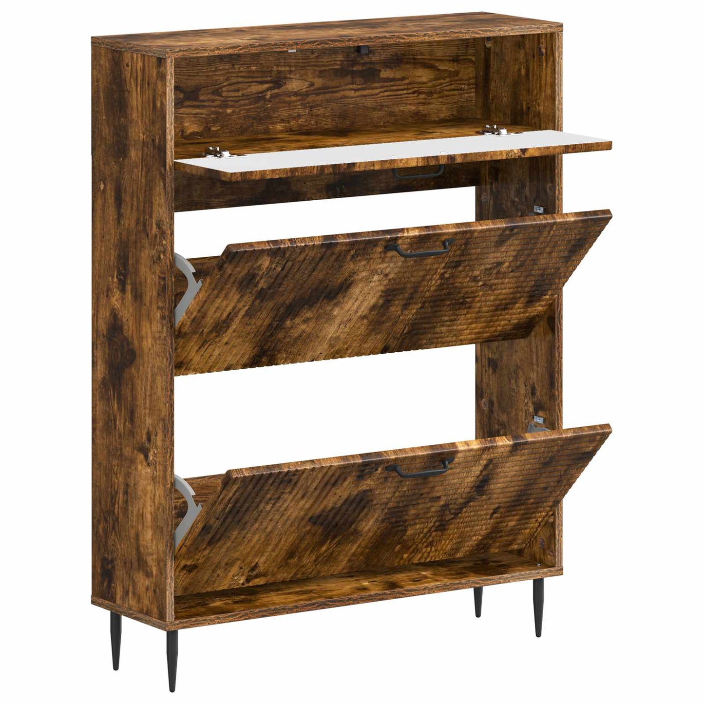 Cipőszekrény HAARLEM 78 x 24 x 103 cm Szerelt Fa Füstös Tölgy