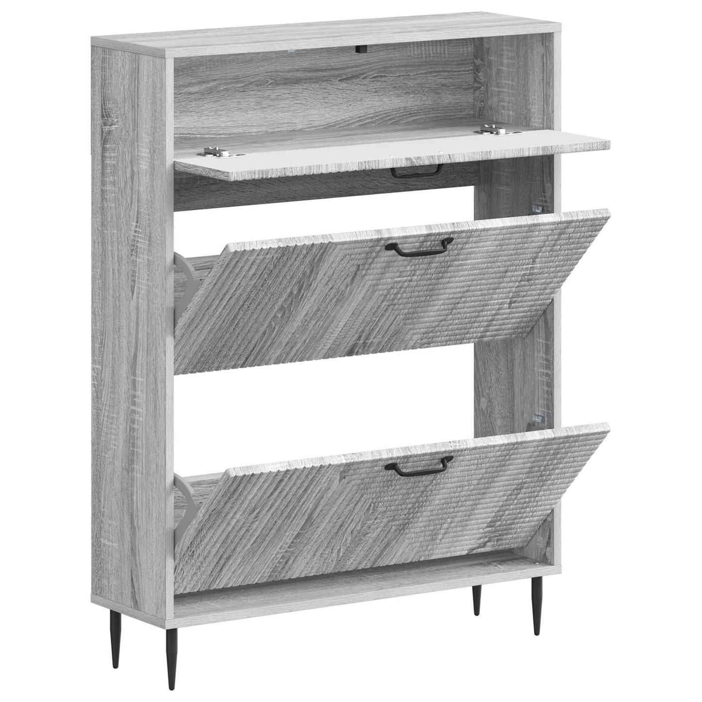 Cipőszekrény HAARLEM 78 x 24 x 103 cm Szerelt Fa Szürke Sonoma