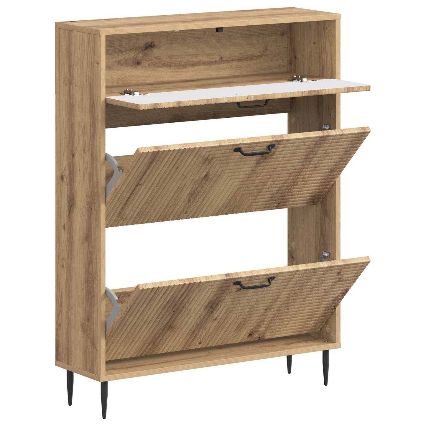 Cipőszekrény HAARLEM 78 x 24 x 103 cm Szerelt Fa Kézműves Tölgy