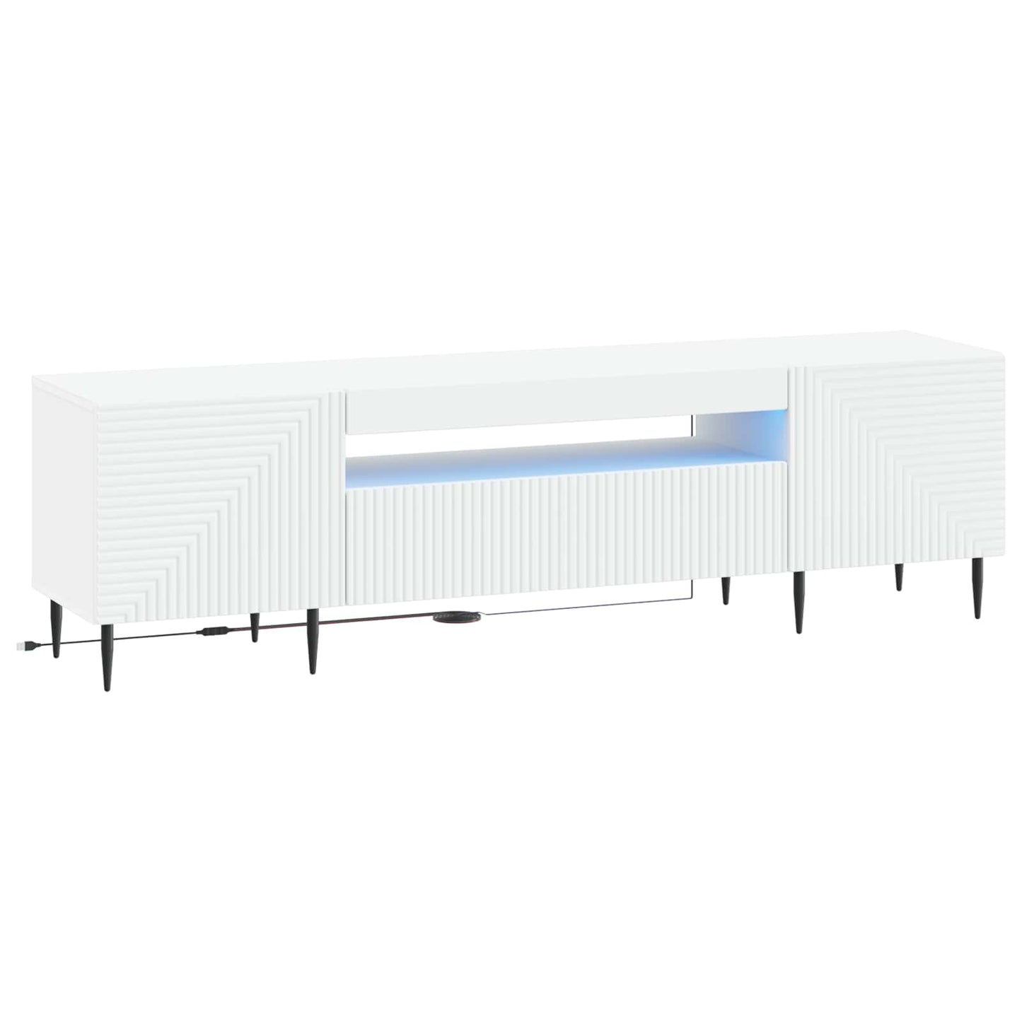 LED TV szekrény Fehér Szerelt Fa