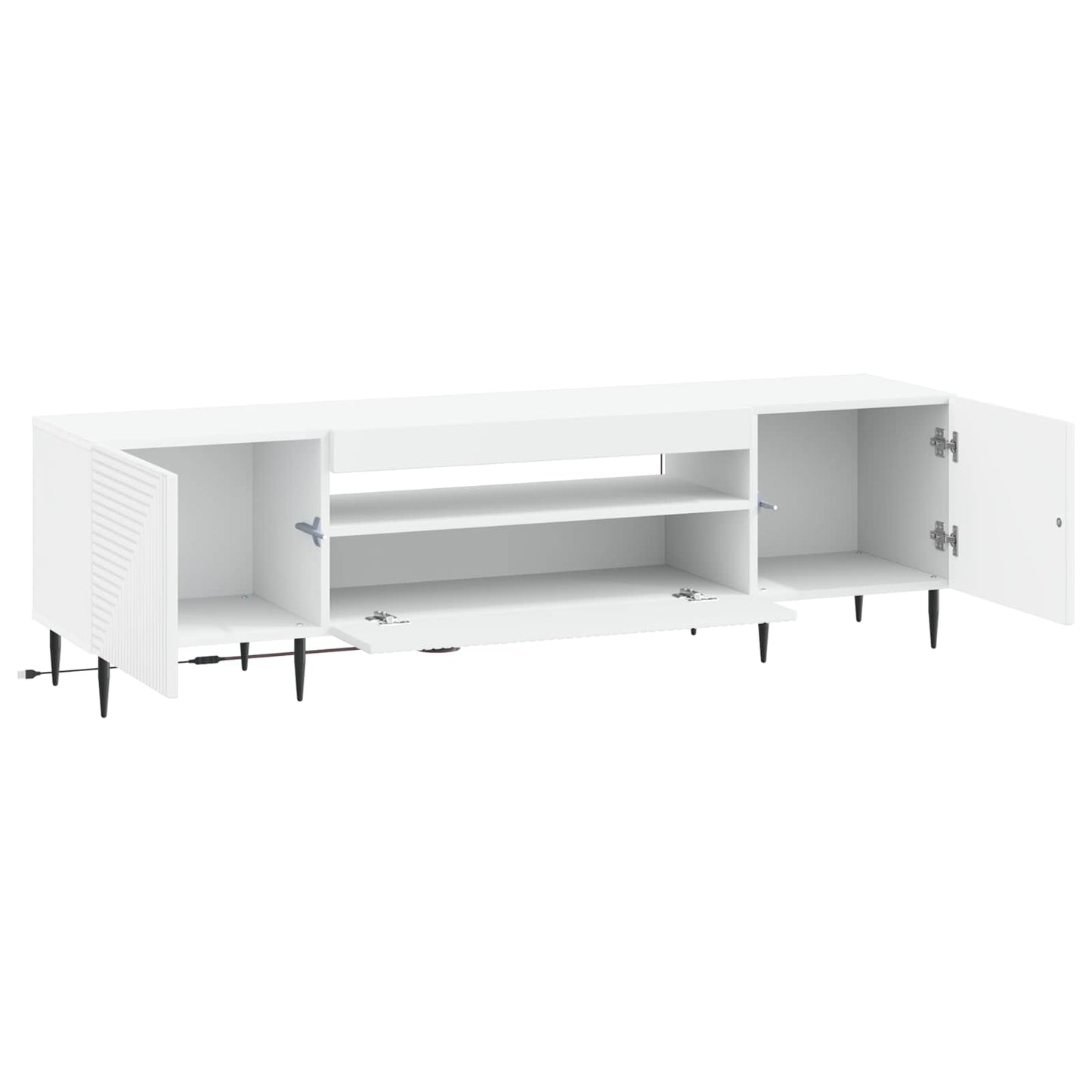LED TV szekrény Fehér Szerelt Fa