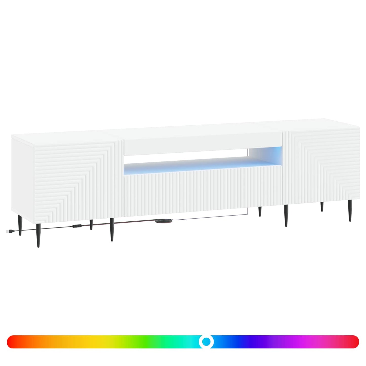 LED TV szekrény Fehér Szerelt Fa