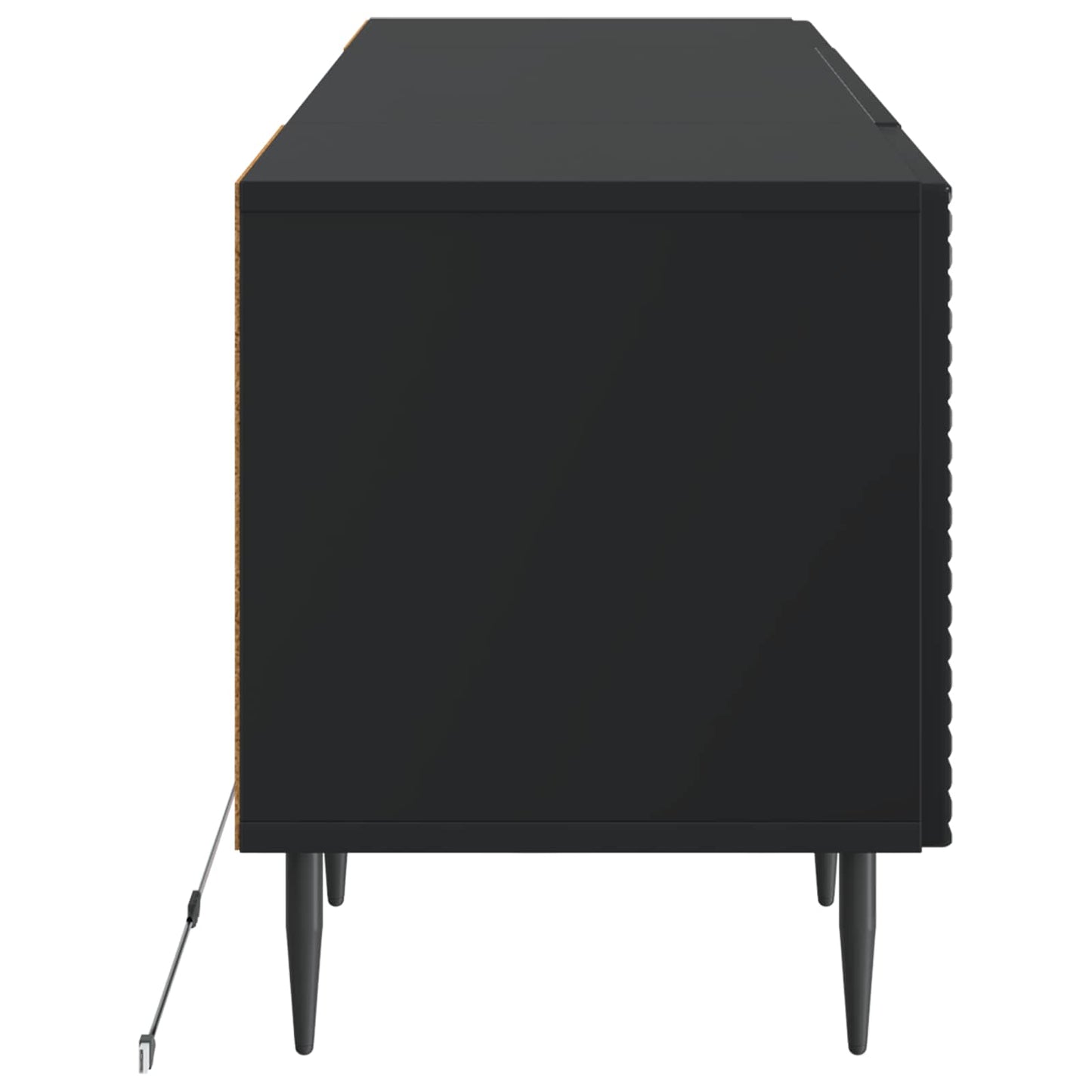 LED TV szekrény Fekete Szerelt Fa