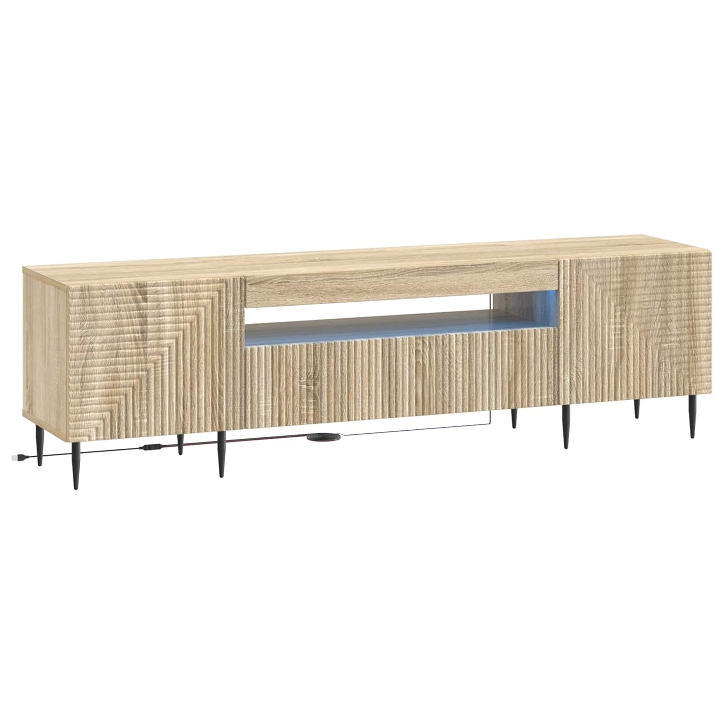 LED TV szekrény Sonoma Tölgy Szerelt Fa