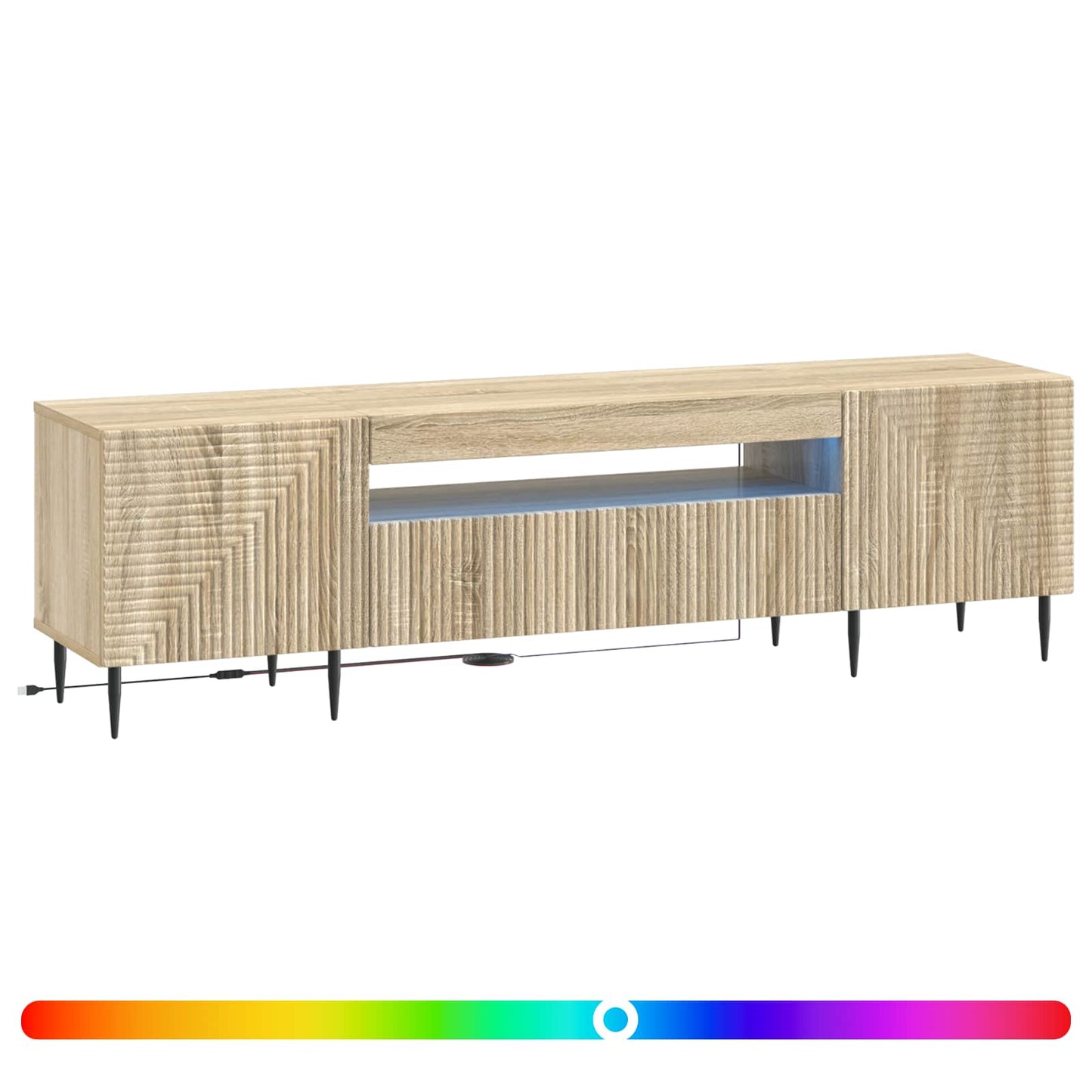 LED TV szekrény Sonoma Tölgy Szerelt Fa