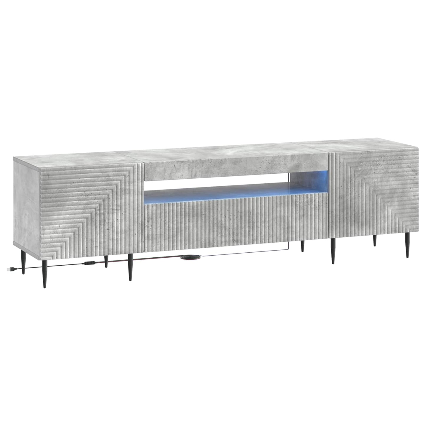 LED TV szekrény Betonszürke Szerelt Fa