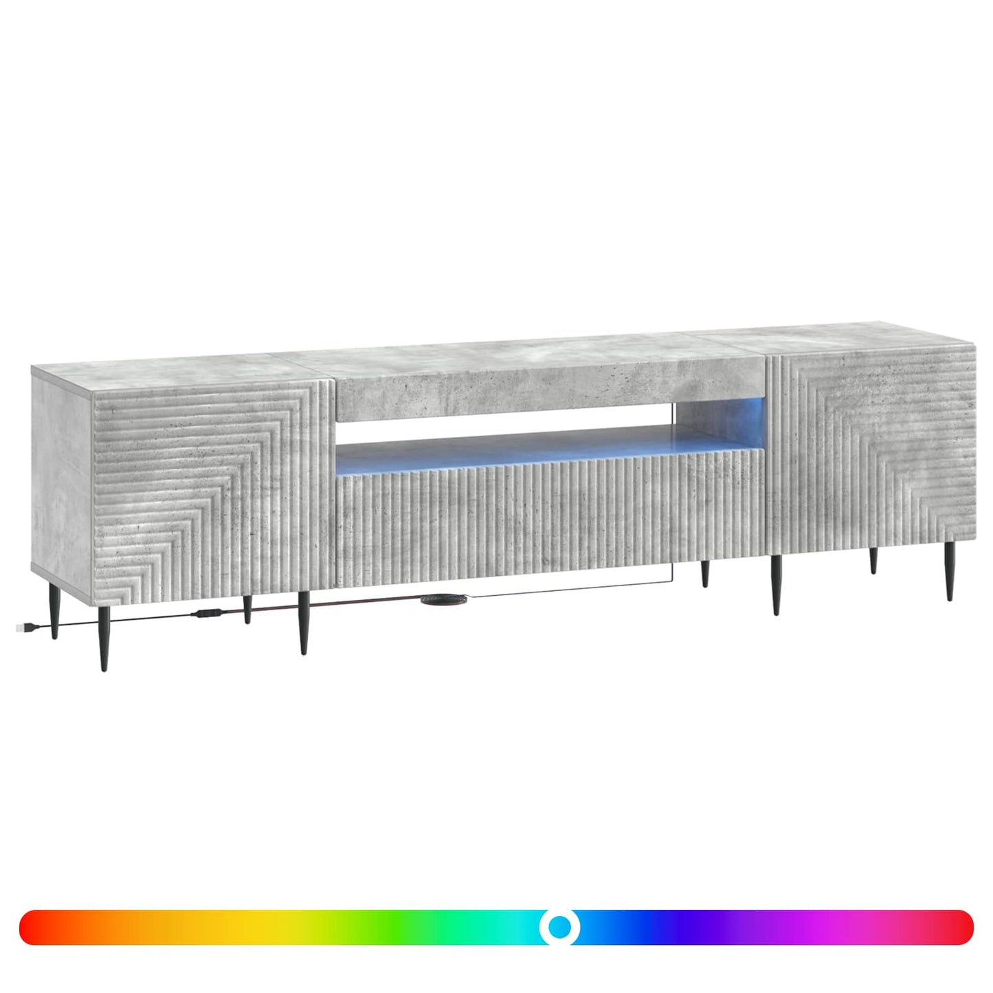 LED TV szekrény Betonszürke Szerelt Fa