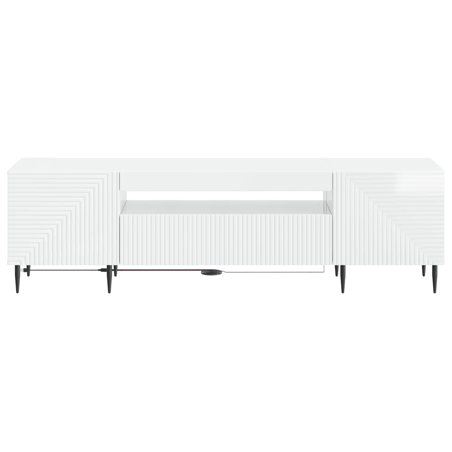 LED TV szekrény Magasfényű Fehér Szerelt Fa