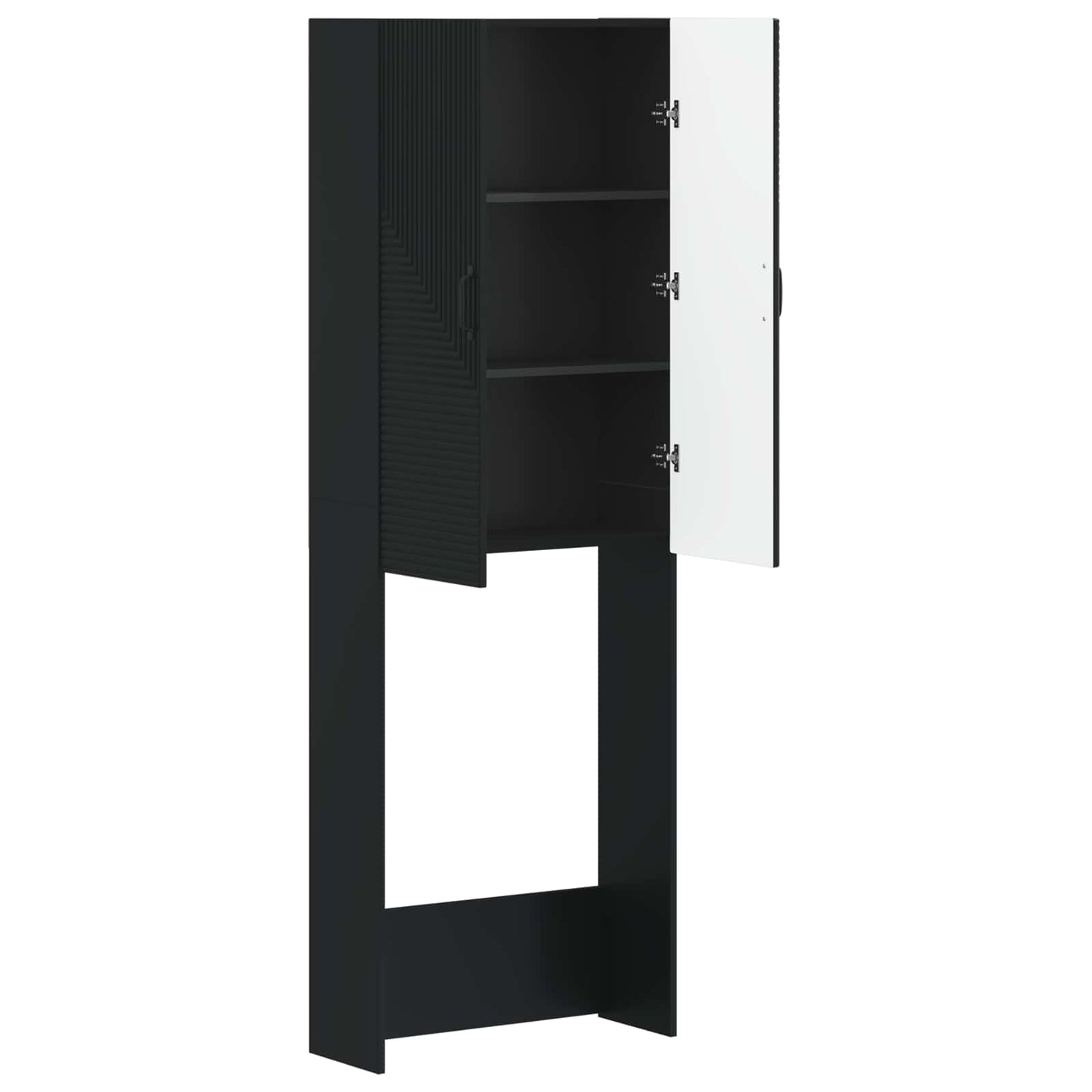 WC Szekrény HAARLEM Fekete 66 x 25,5 x 190 cm Szerelt Fa