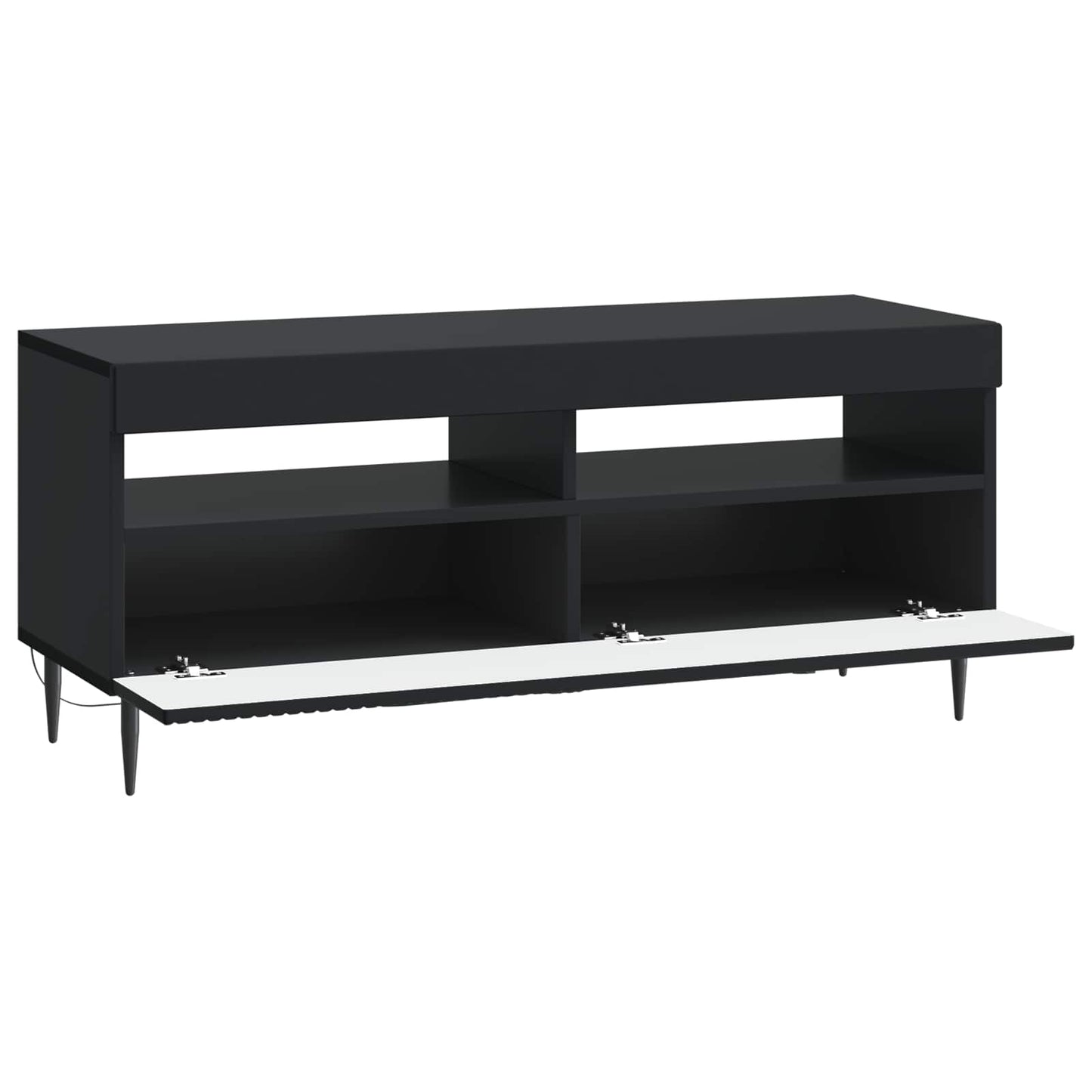 LED TV szekrény Fekete Szerelt Fa