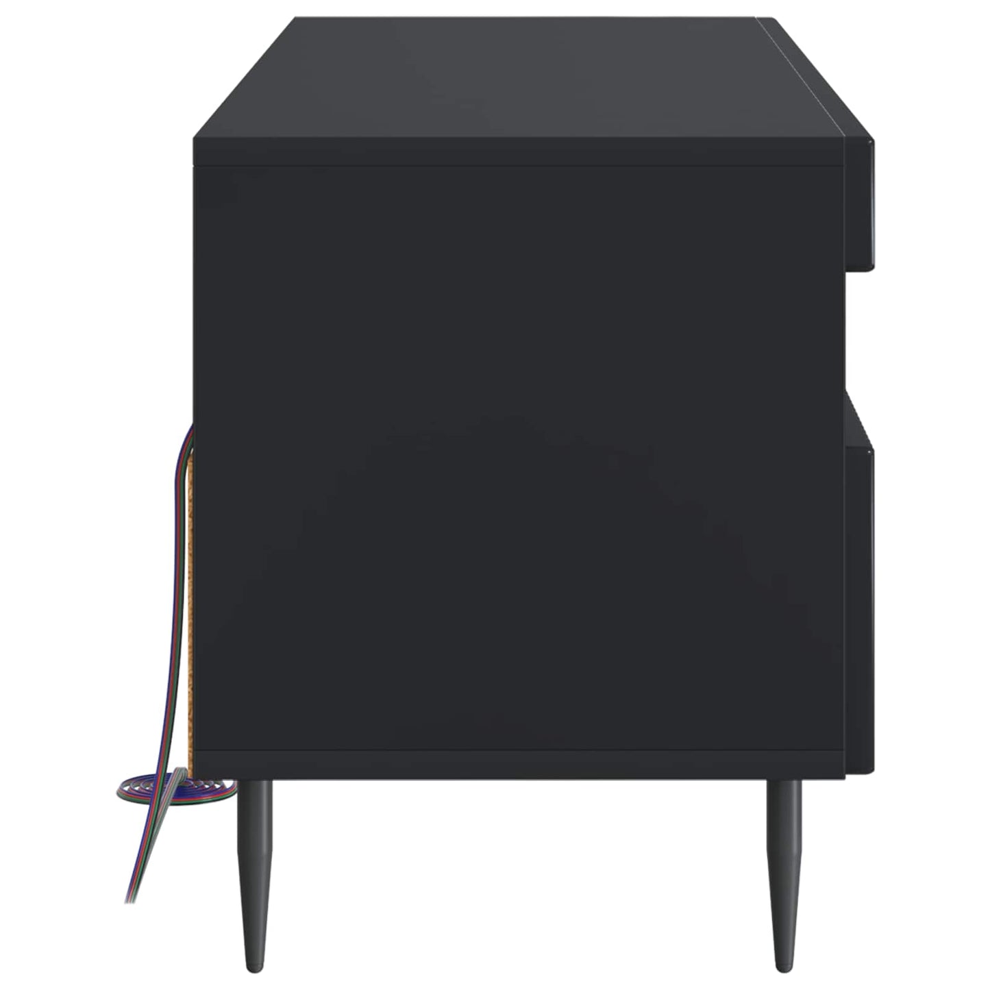 LED TV szekrény Fekete Szerelt Fa