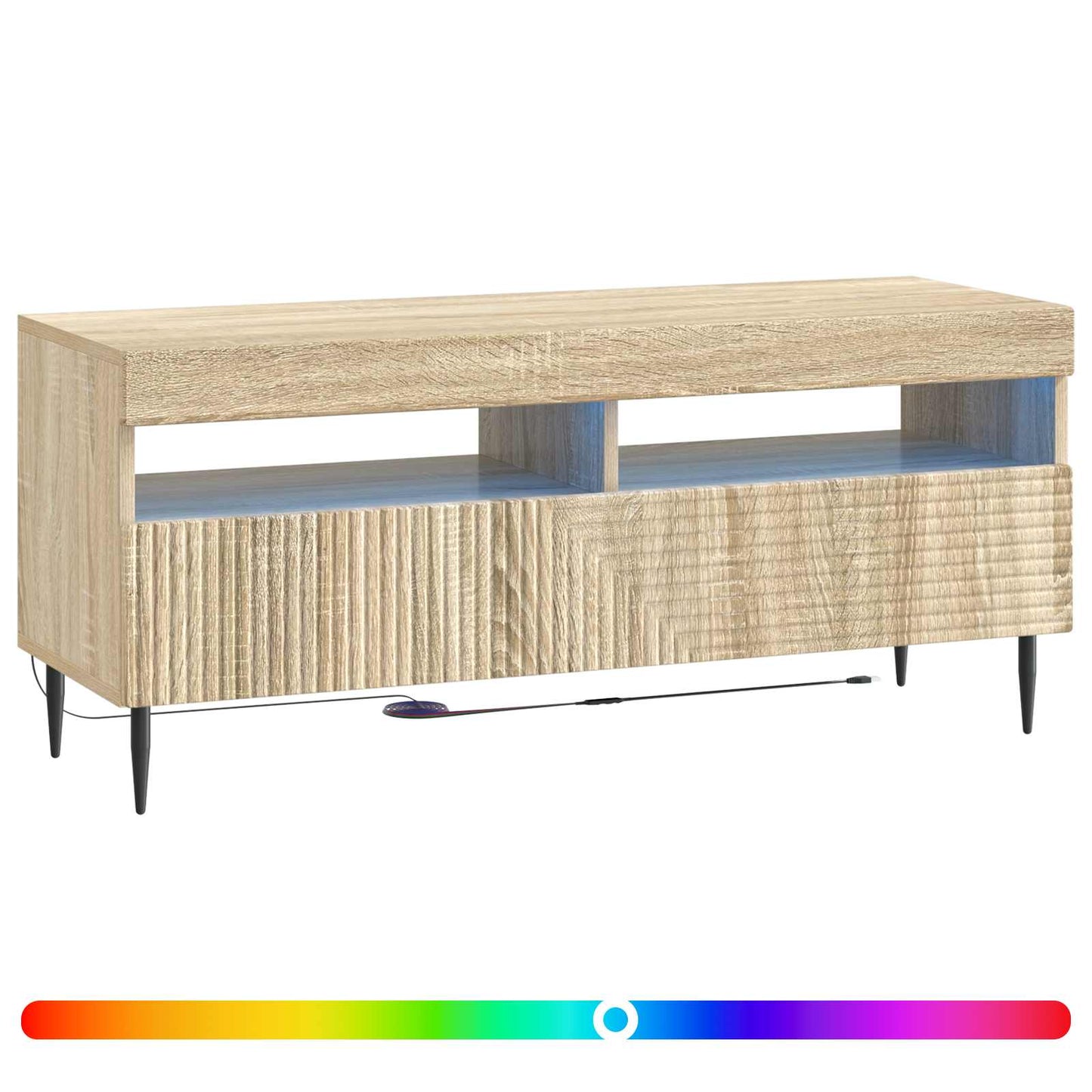 LED TV szekrény Sonoma Tölgy Szerelt Fa