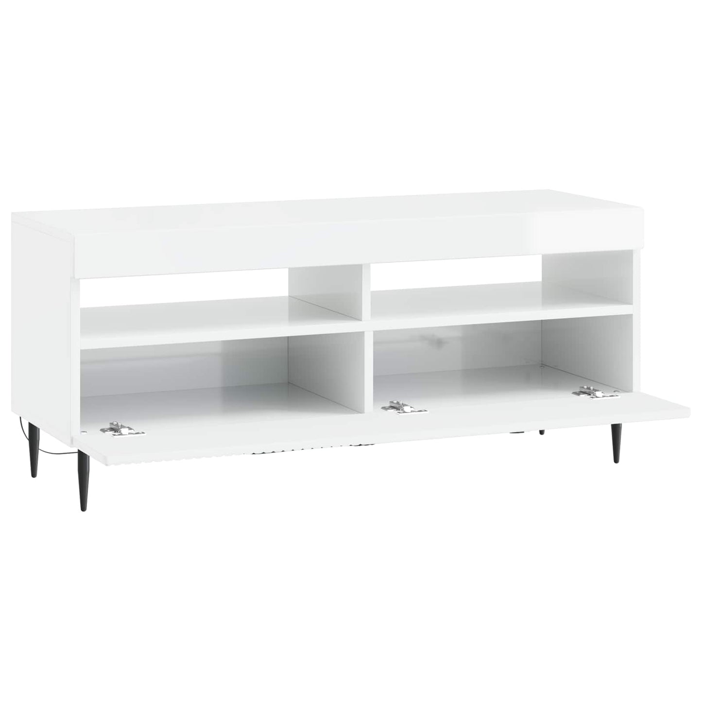 LED TV szekrény Magasfényű Fehér Szerelt Fa