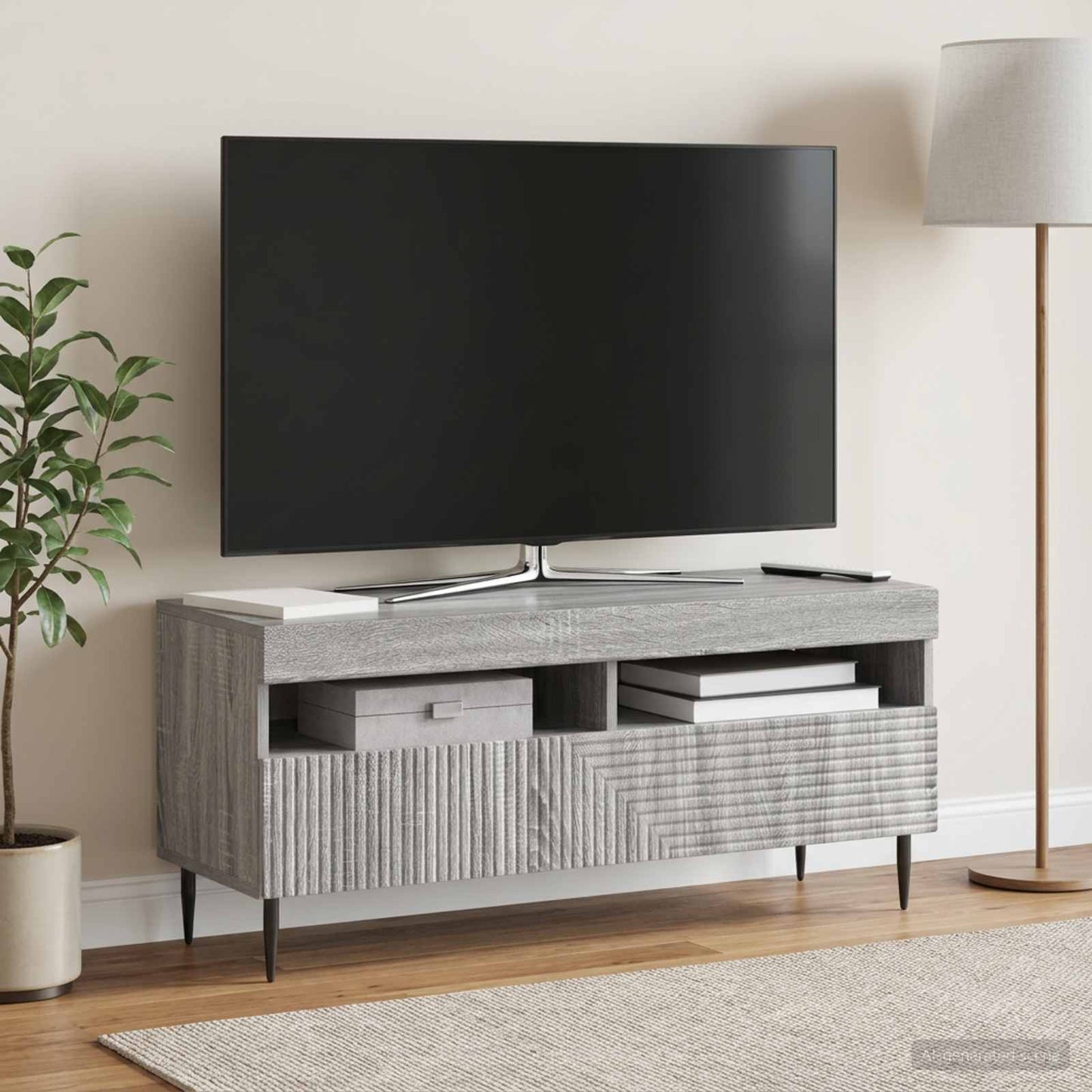 LED TV szekrény Szürke Sonoma Szerelt Fa