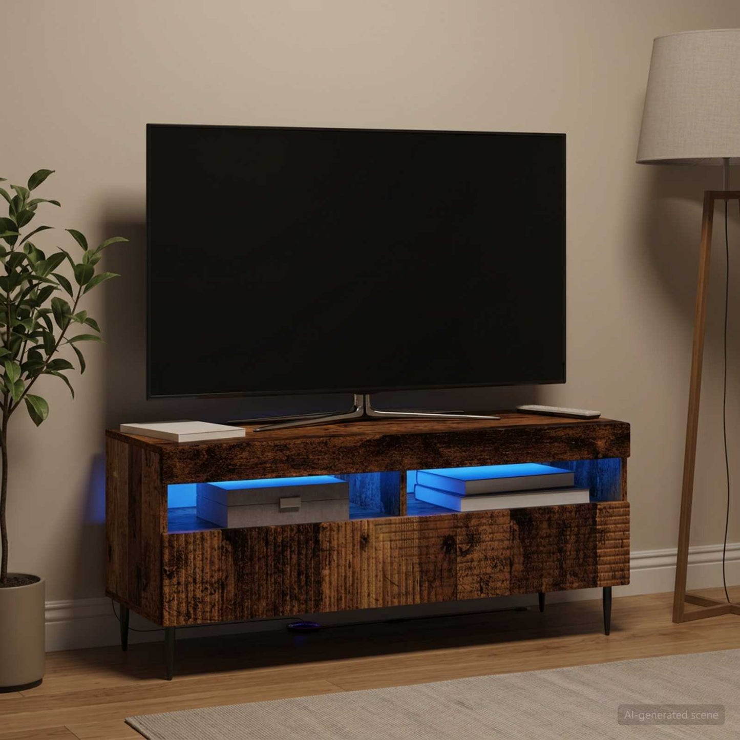 LED TV szekrény Antik Fa Szerelt Fa